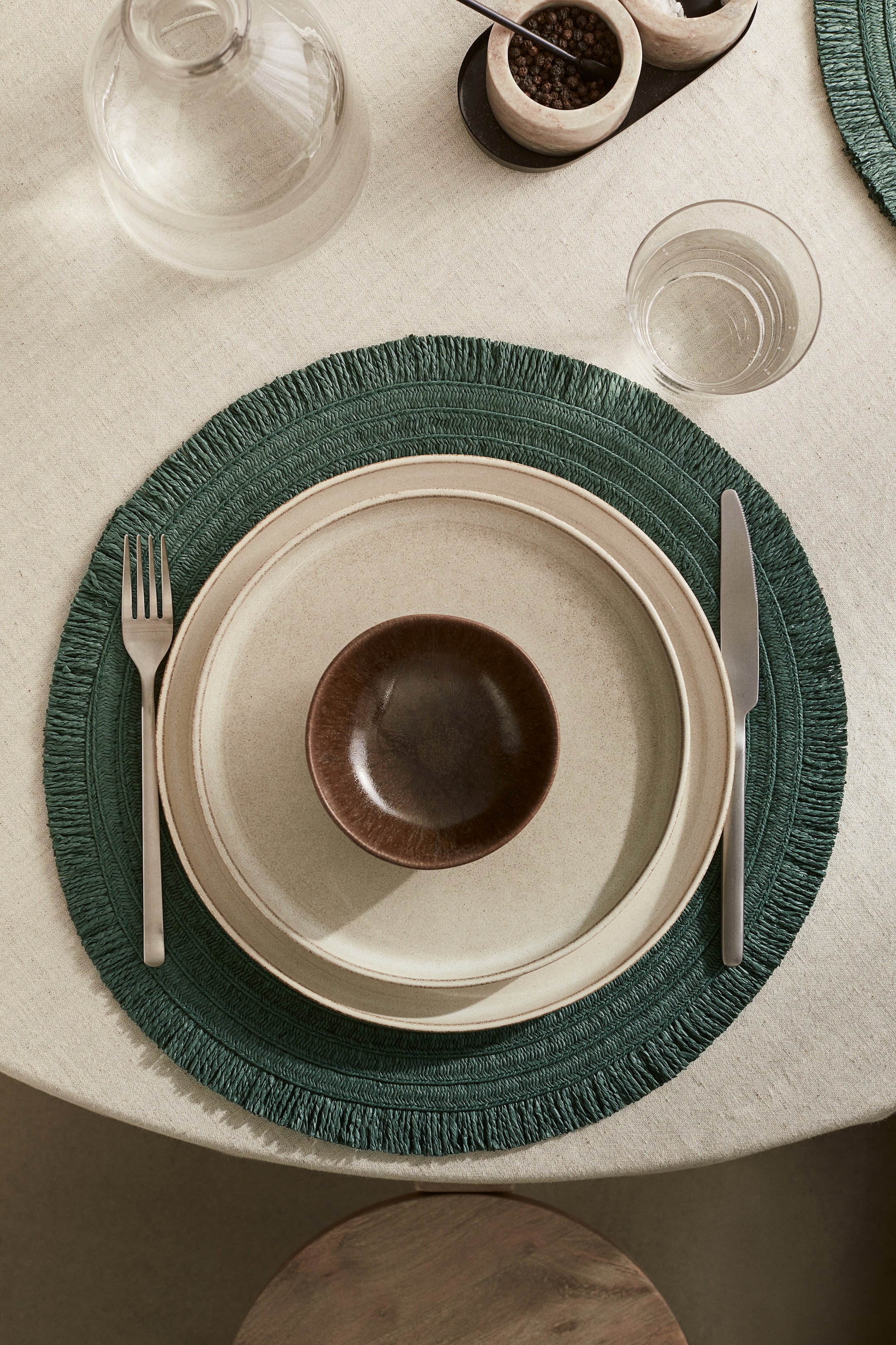 2pack Round Placemats Dark green Home All H&M US
