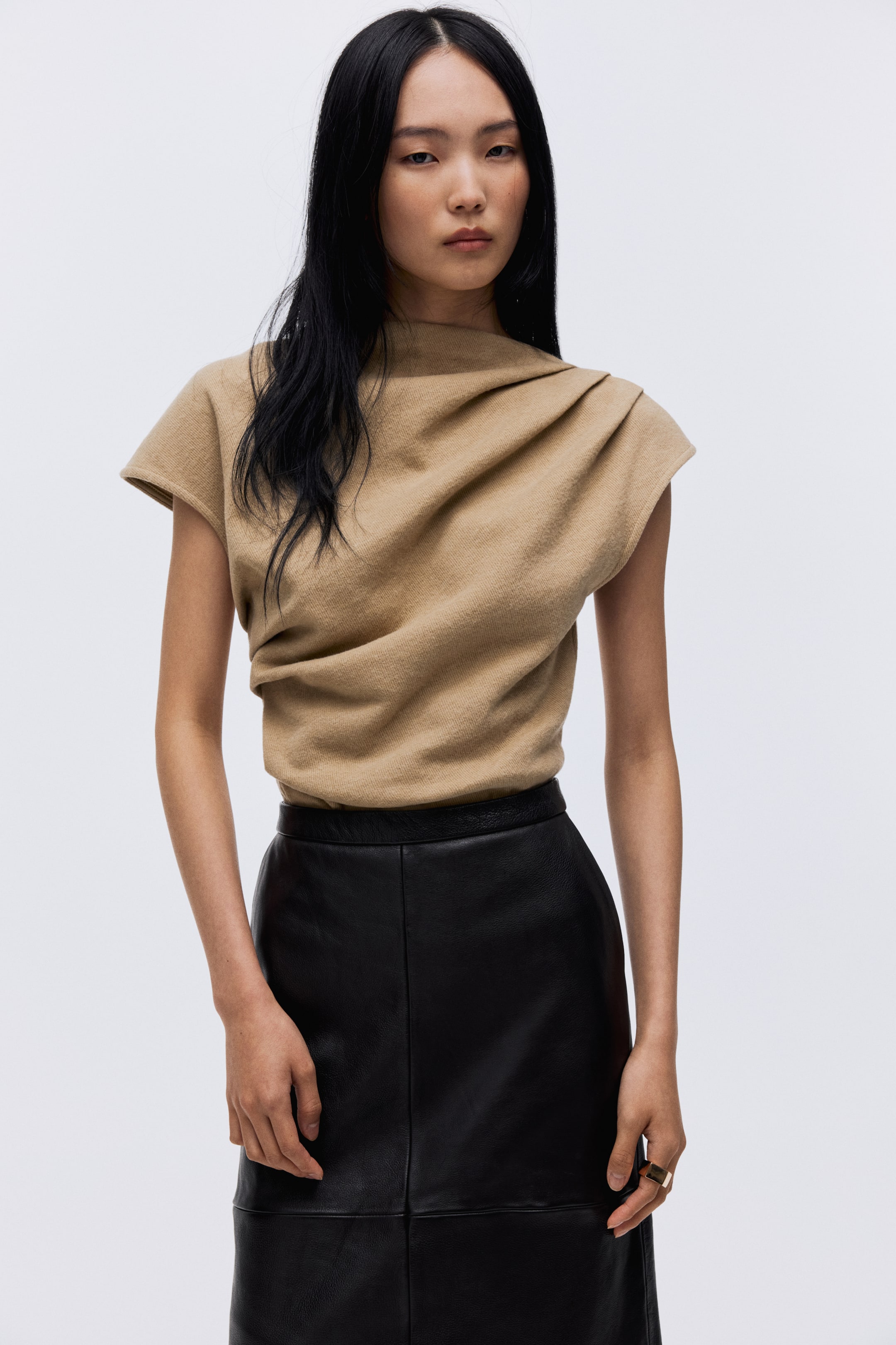 View larger image: Draped top - Beige - Ladies | H&M 2