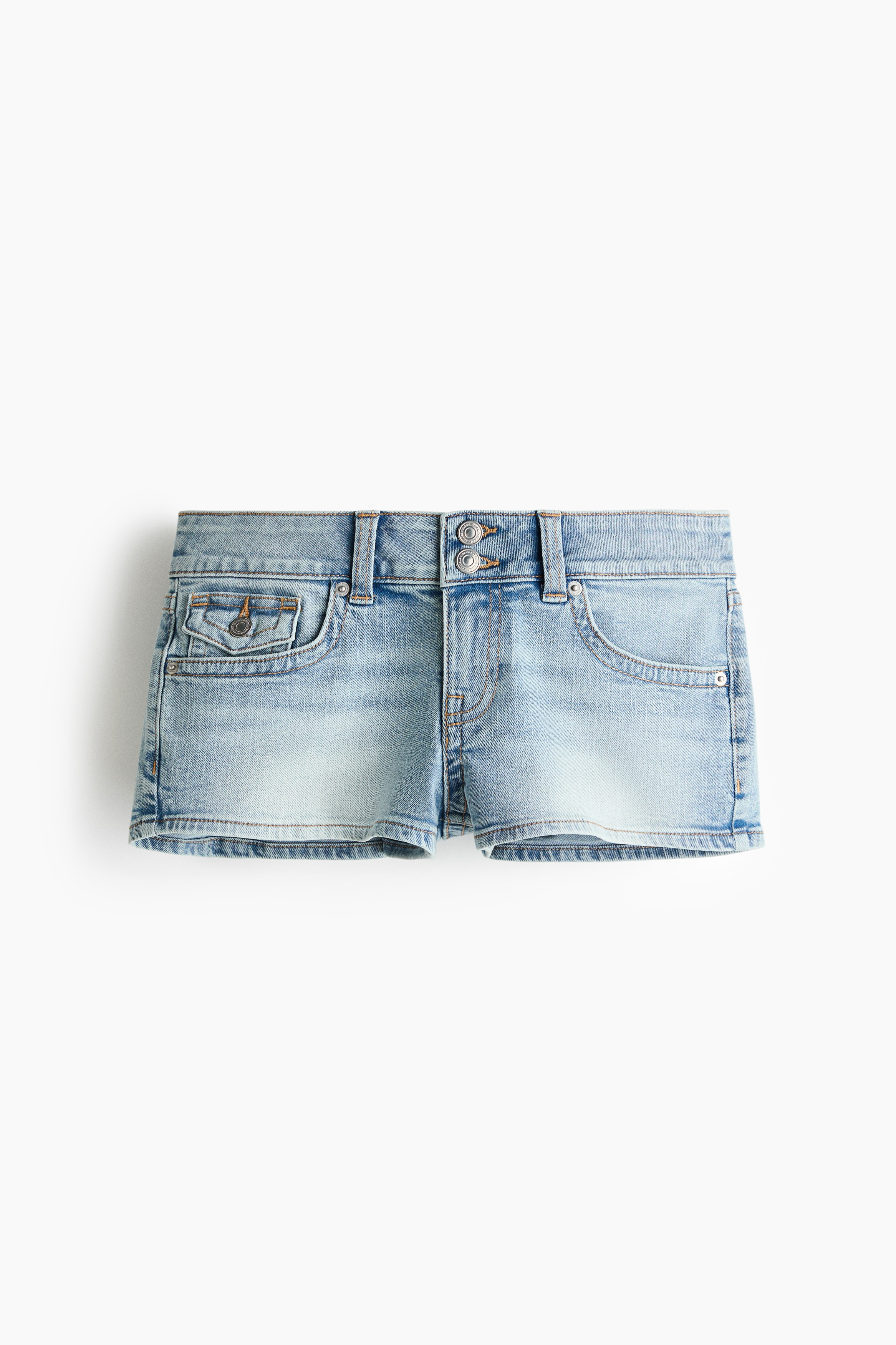 Low-Waist Mini Denim Shorts