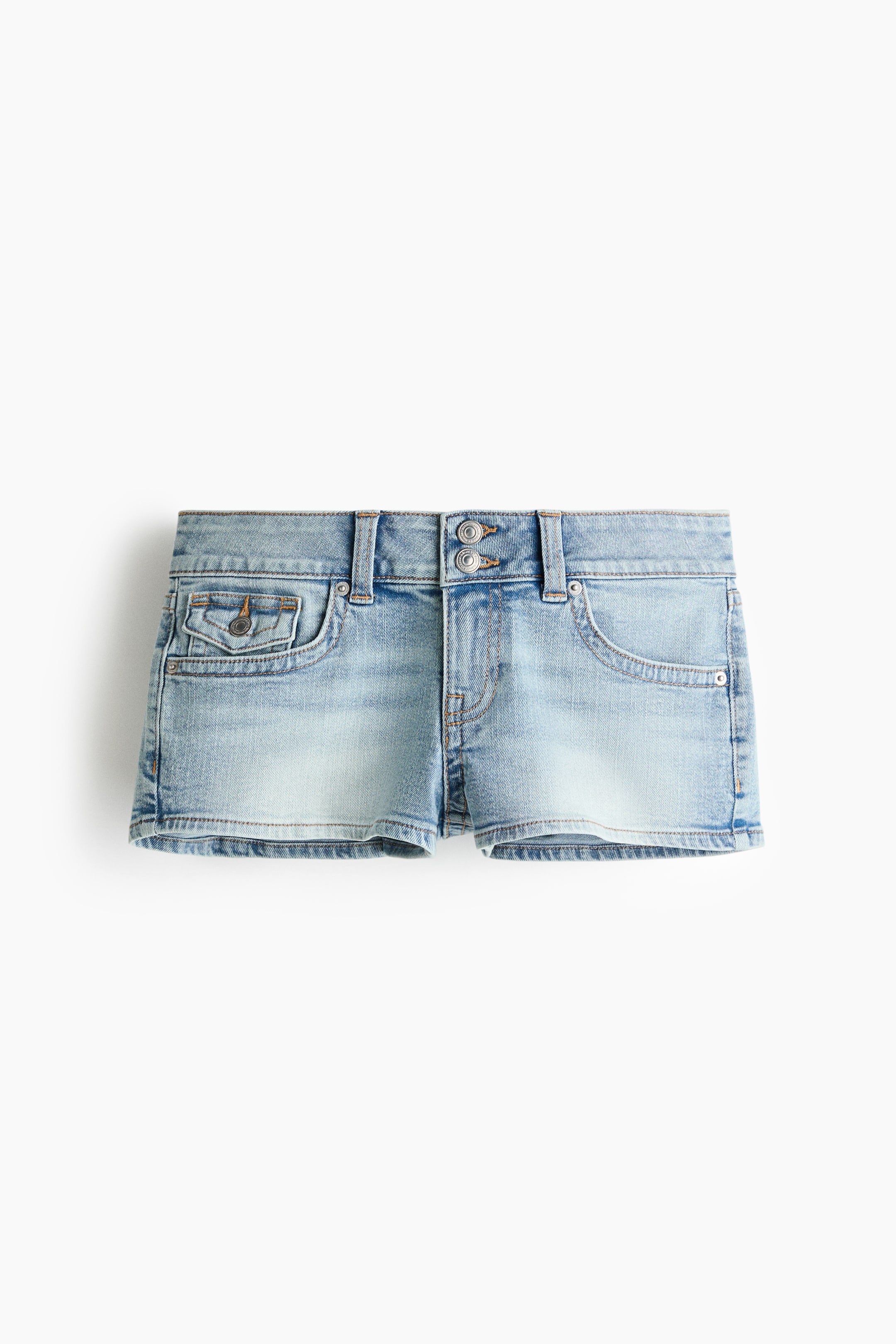 Low-Waist Mini Denim Shorts