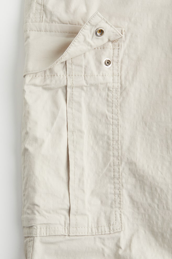 Pantalon cargo Regular Fit en tissu ripstop - Beige clair/Noir/Vert kaki/Vert kaki/motif/dc/dc/dc - 4