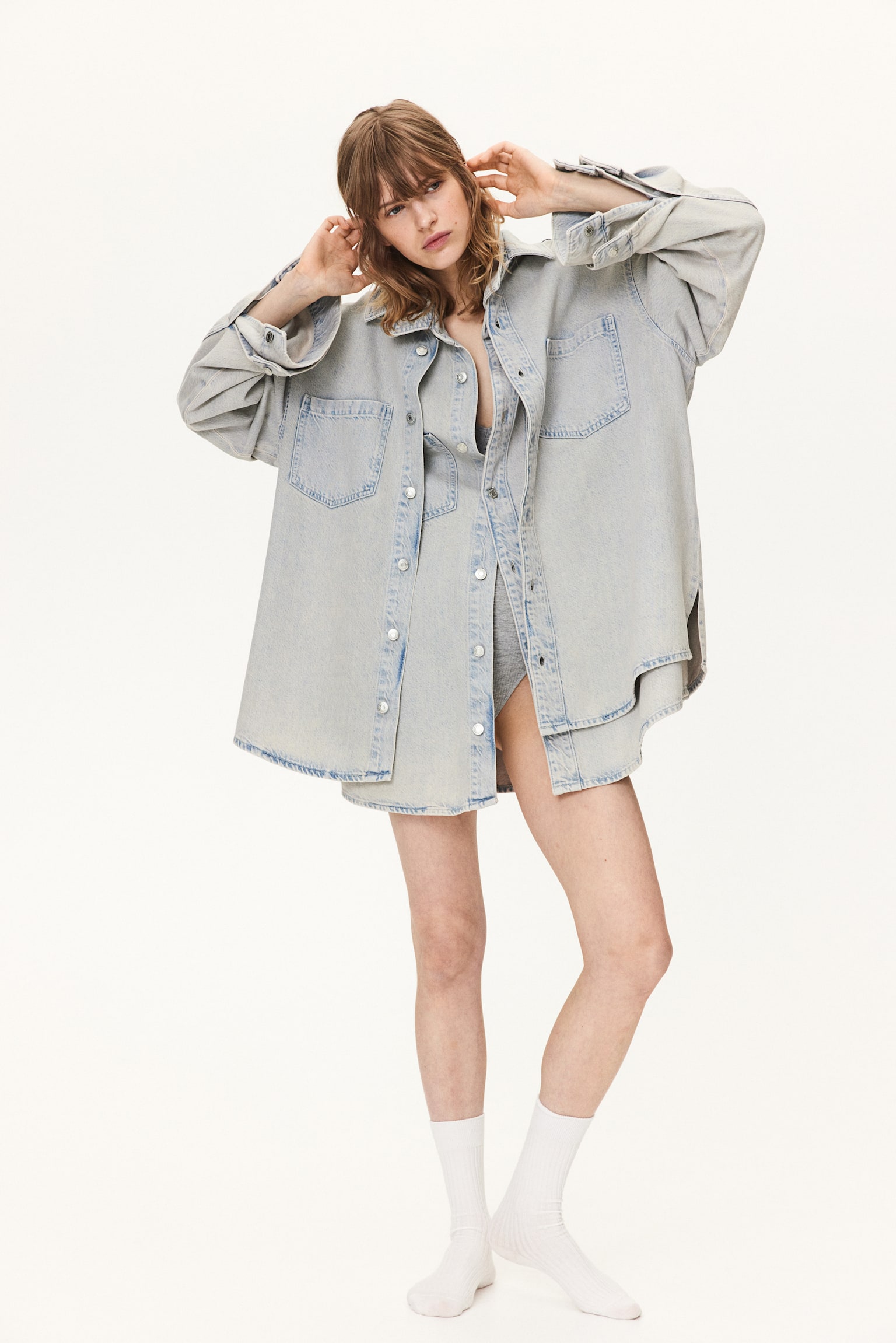 Feather Soft Denim shirt - Pale denim blue/Dark denim blue/Light grey/Light denim blue/Pale denim blue/Light denim blue/White/Pale denim blue - 6