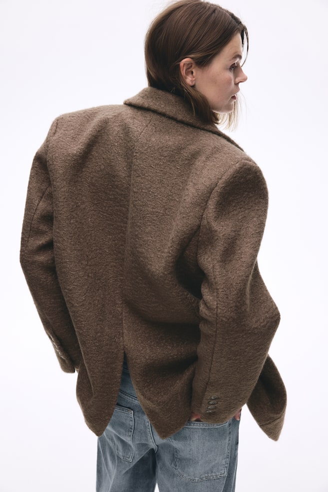 Single-Breasted Jacket-Dark dusty brown - 5