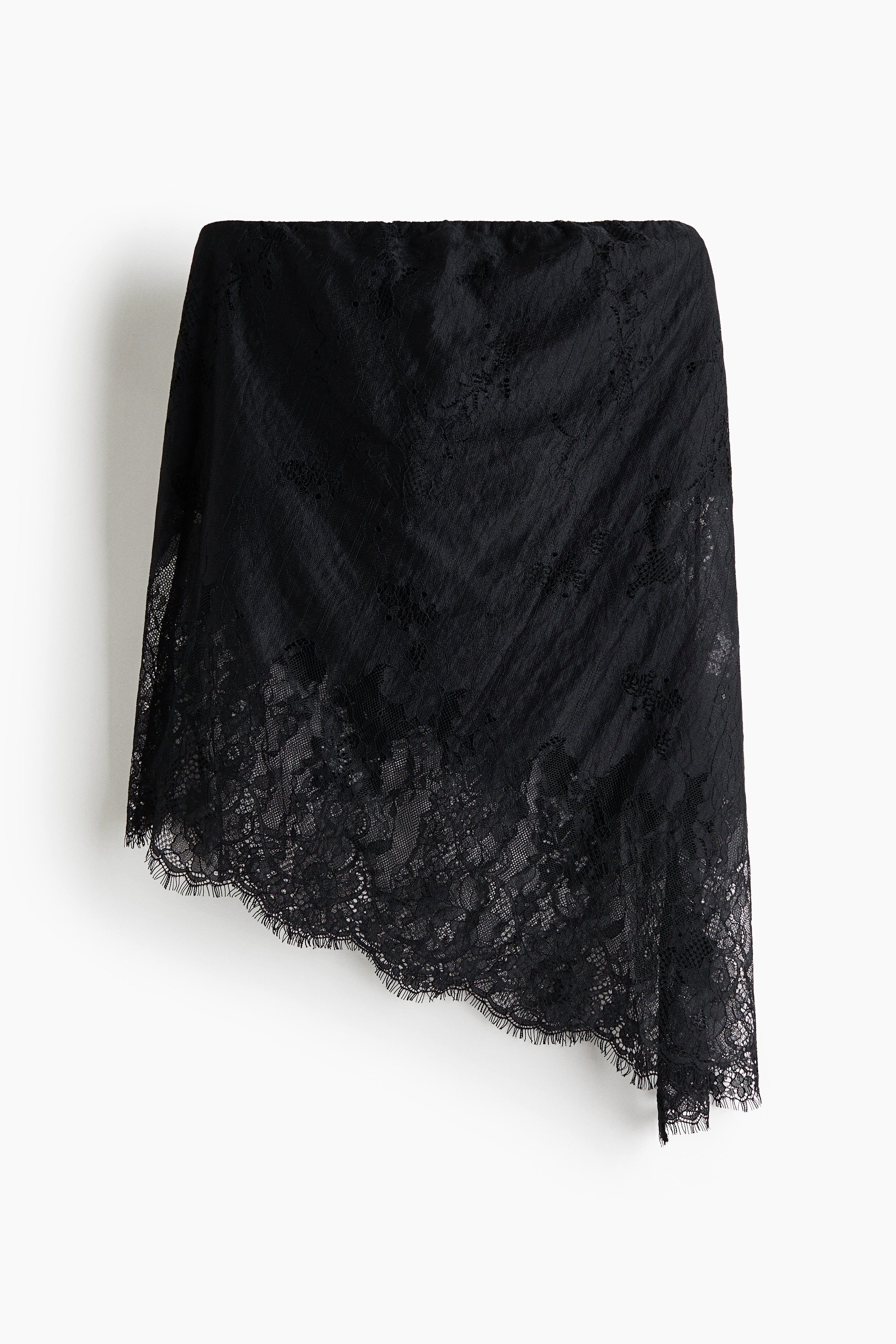 Asymmetrische kanten top - Zwart