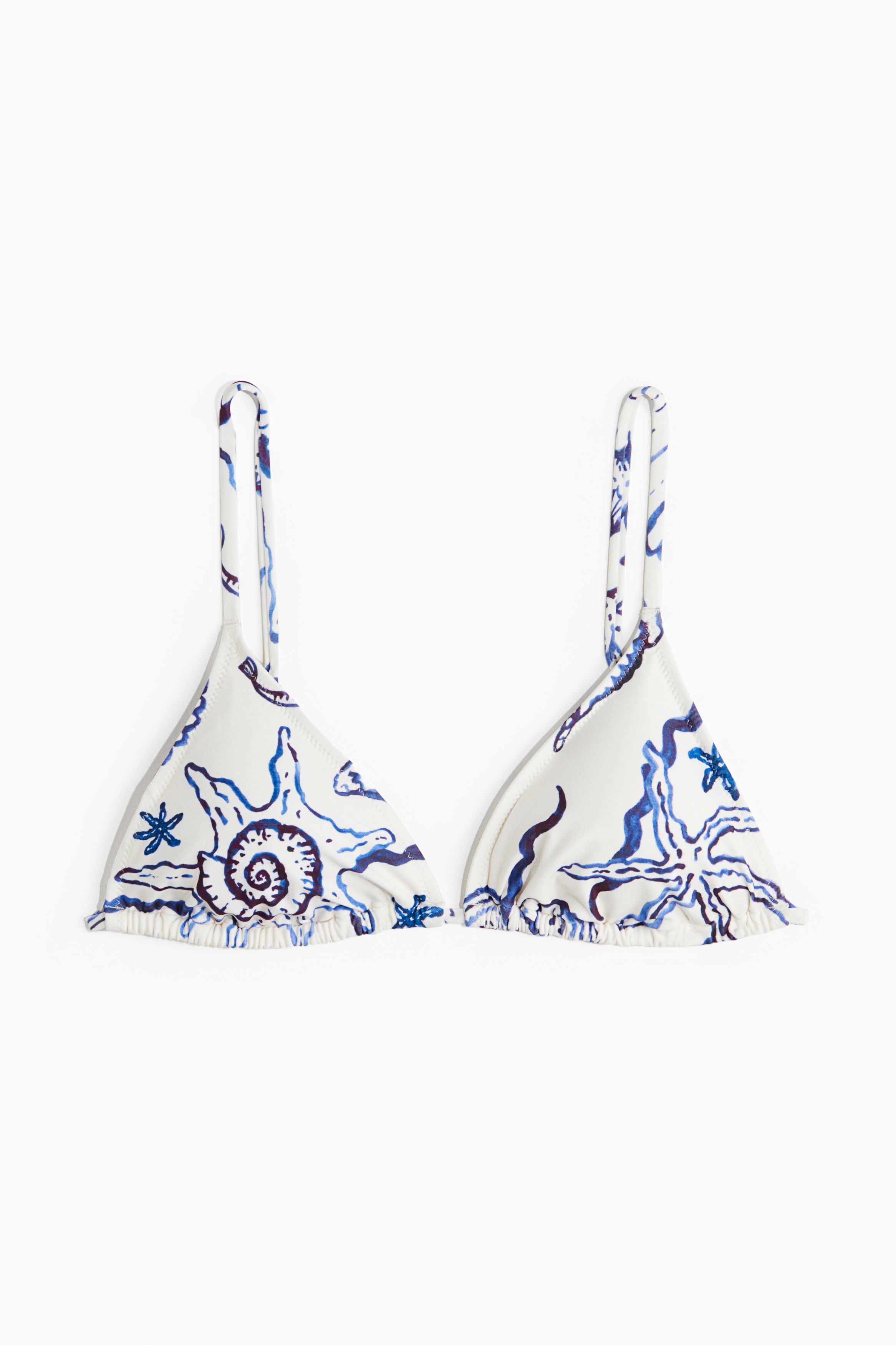 Padded triangle bikini top - White/Seashells/Viininpunainen/Valkoinen/Valkoinen/Punakuvioinen/Aprikoosi/Valkoinen/Musta/Tummanvihreä