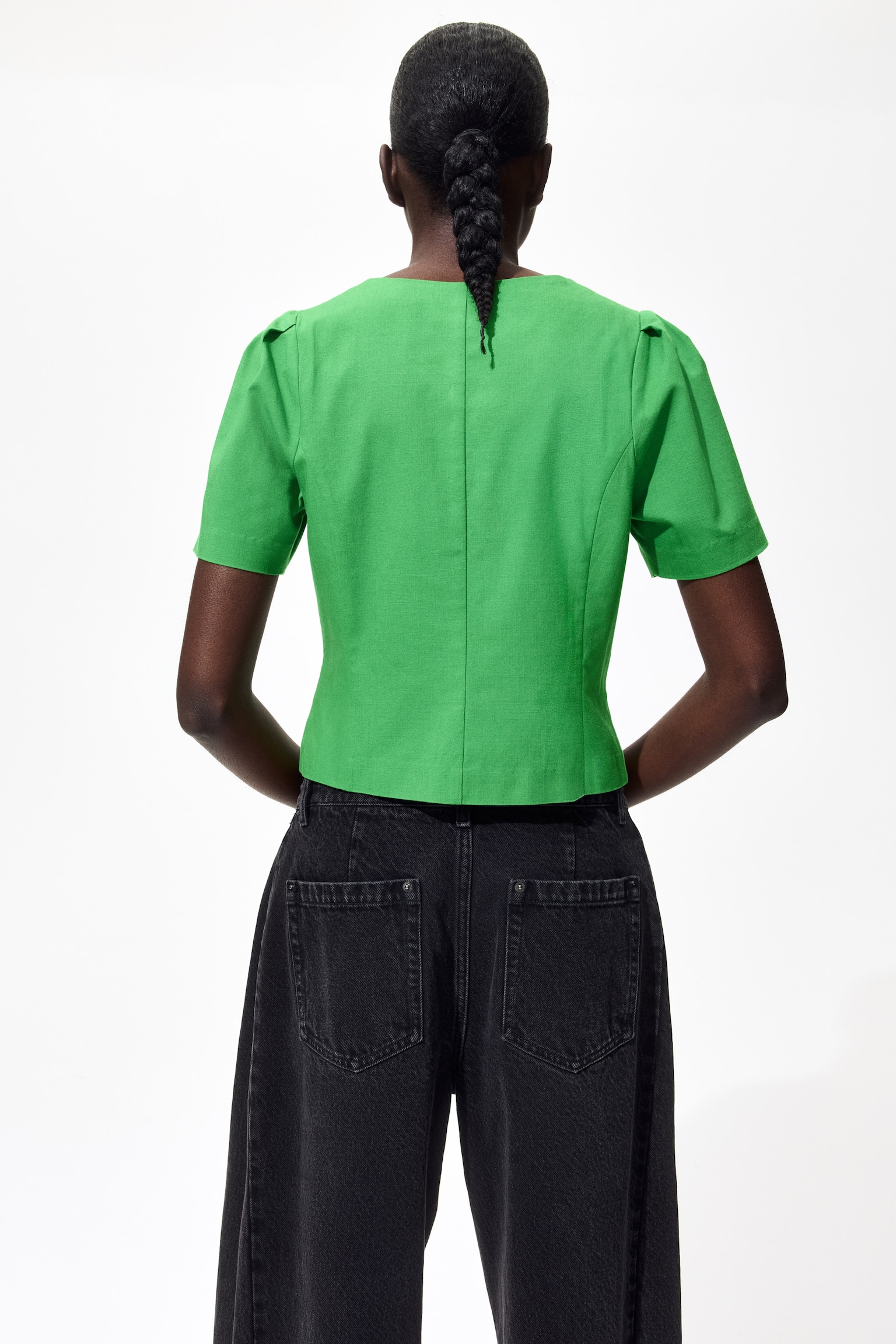 Scoop-neck blouse - Green - 4