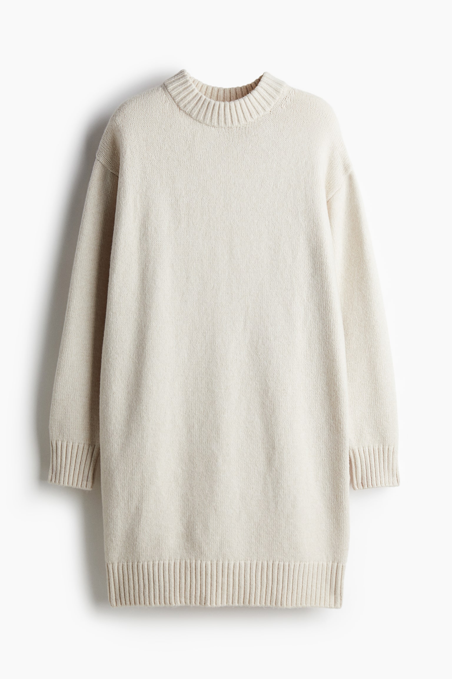 Knitted dress - Light beige/Grey marl - 2