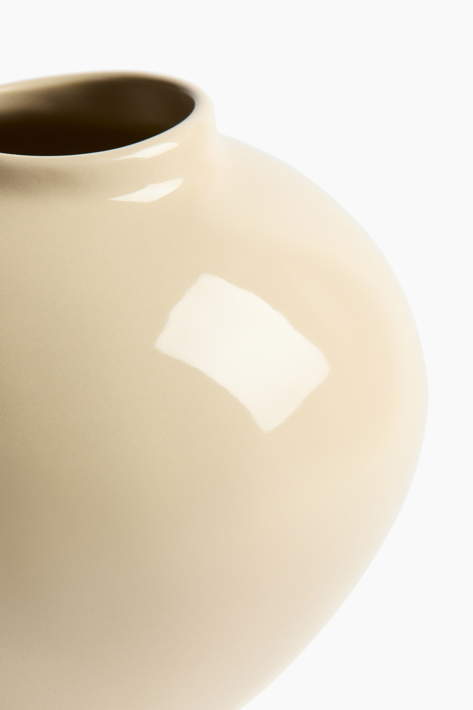 イレギュラーストーンウェアフラワーベース - ライトイエロー/ダークブラウン - 4