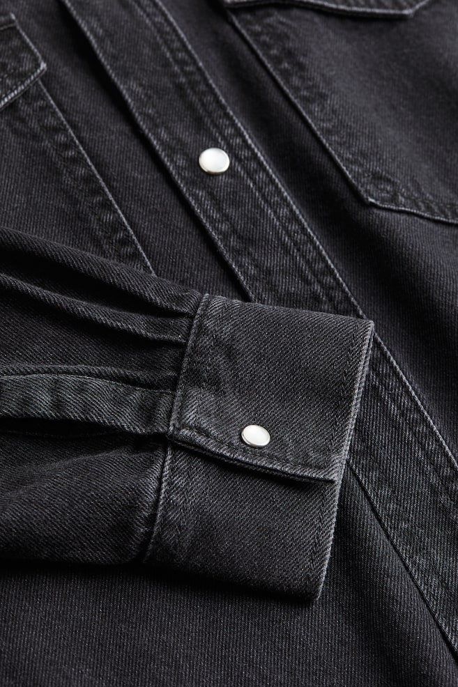 Jeansskjorta Regular Fit - Svart/Ljus denimblå - 3