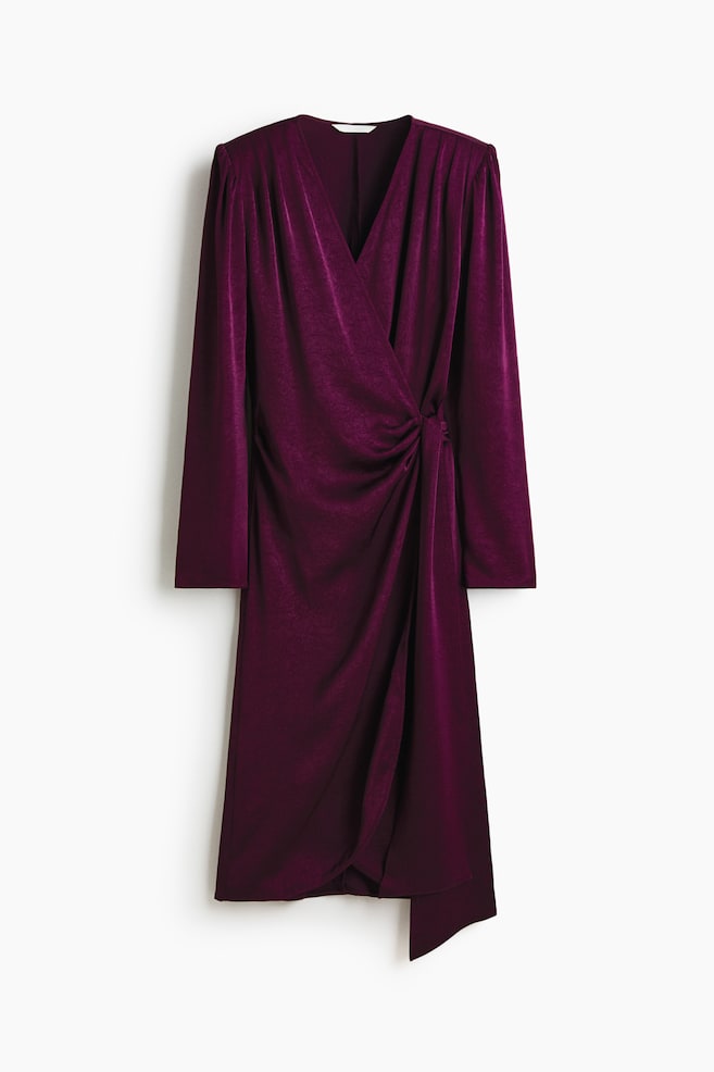 Tie-Detail Dress - Plum purple - 1