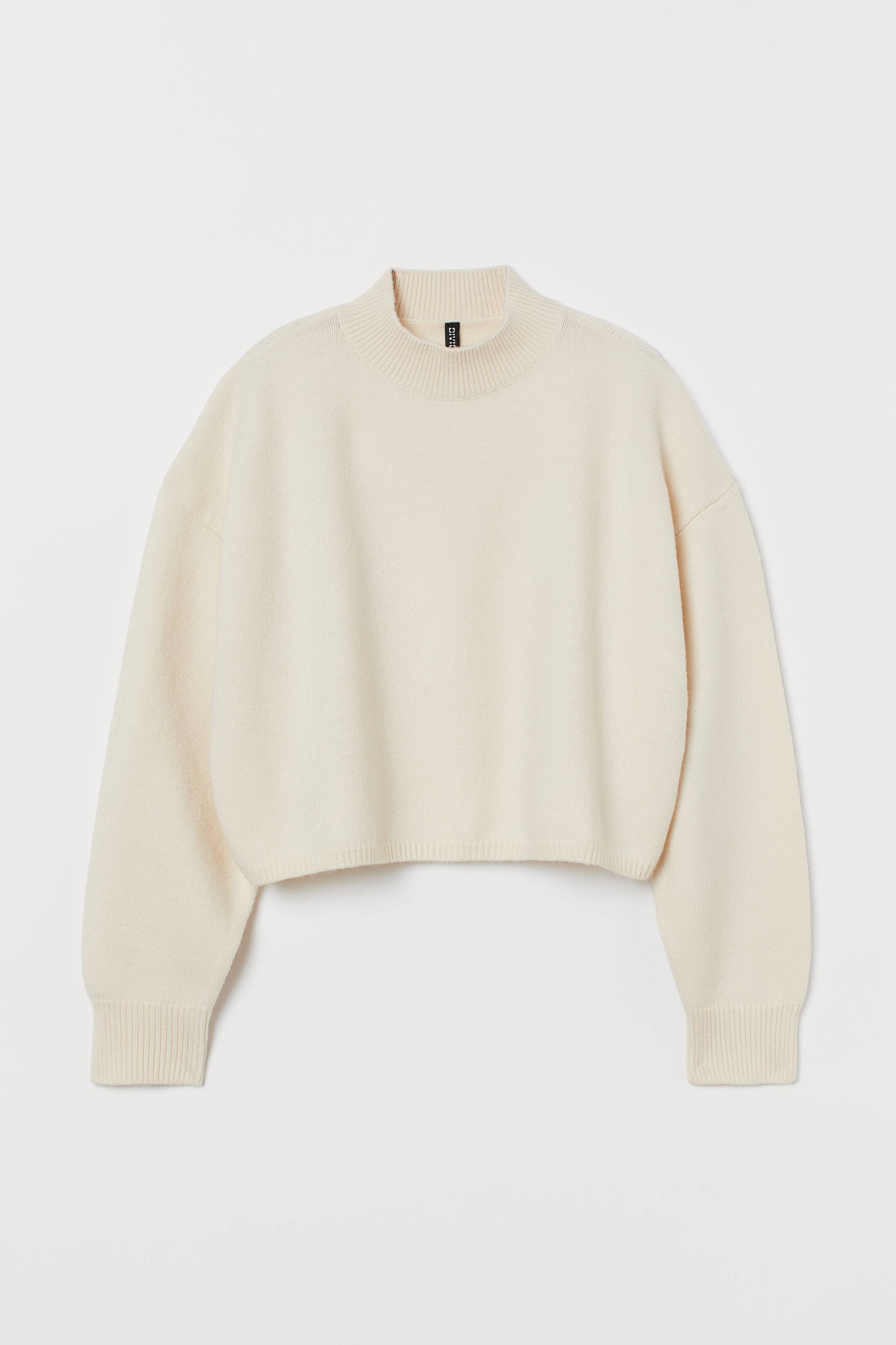 View larger image: Knitted turtleneck jumper - Natural white - Ladies | H&M 1