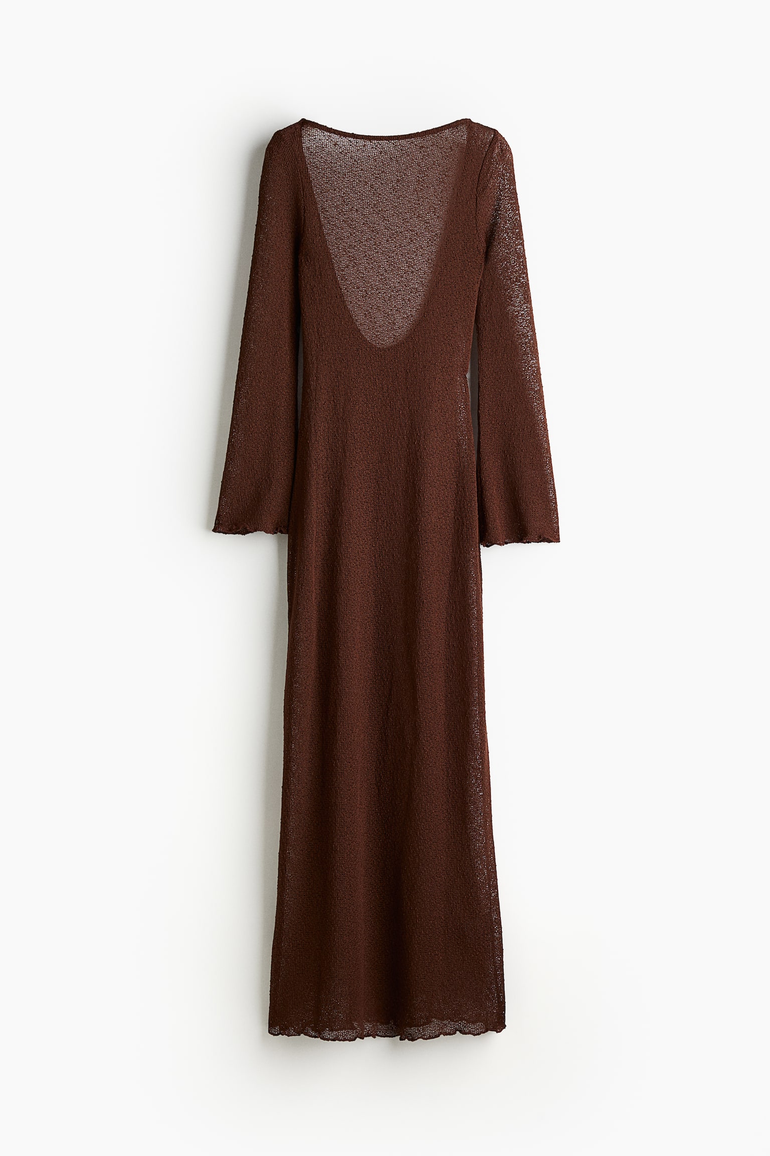 Robe moulante à dos décolleté en maille - Marron foncé/Noir/Crème - 2