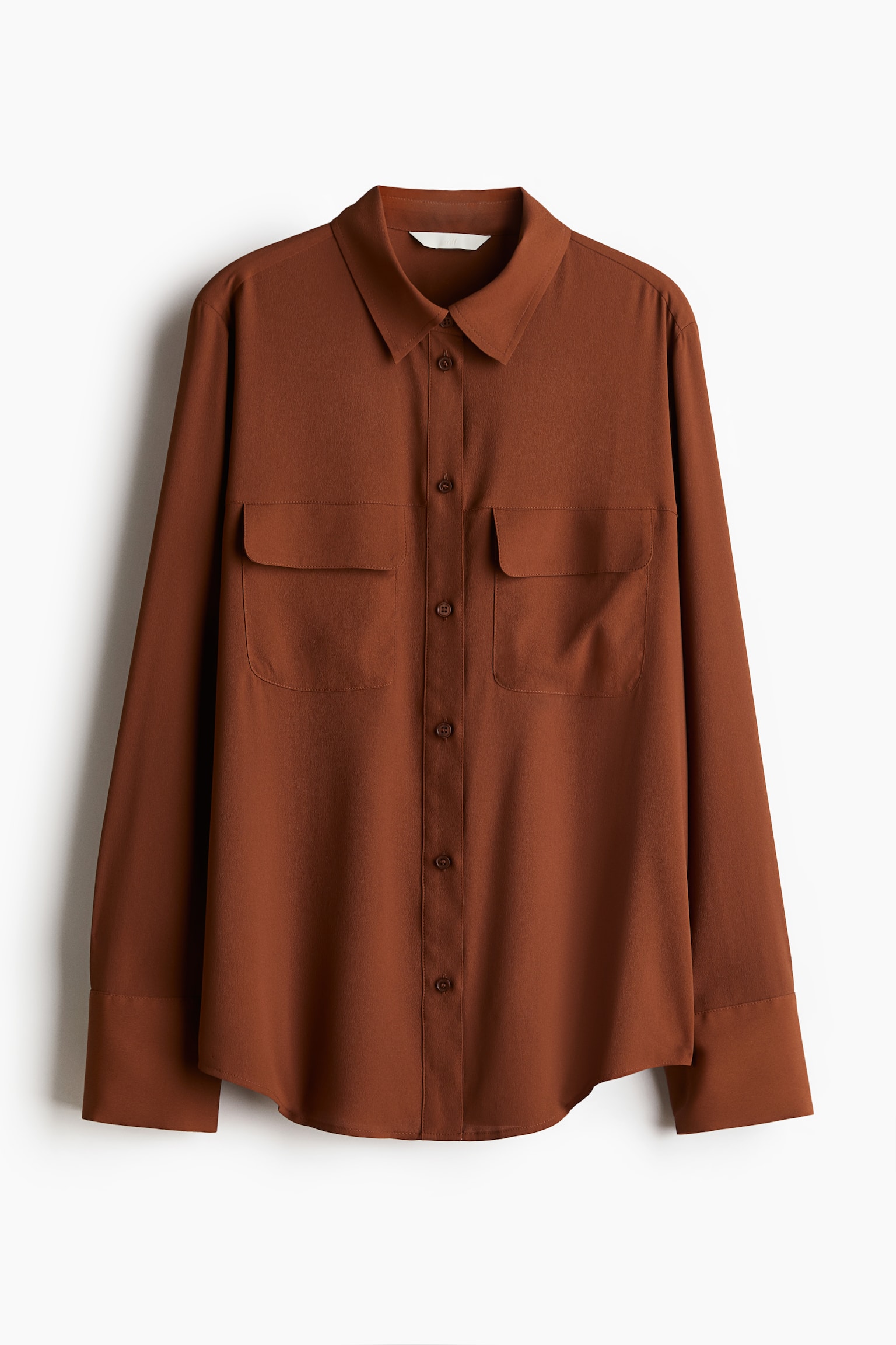 Crêpe shirt - Brown/Pigeon blue/White/Black/Dark khaki green - 2