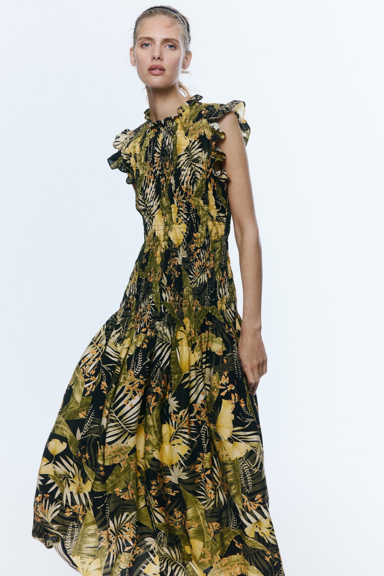 Smocked Midi Dress - image 5