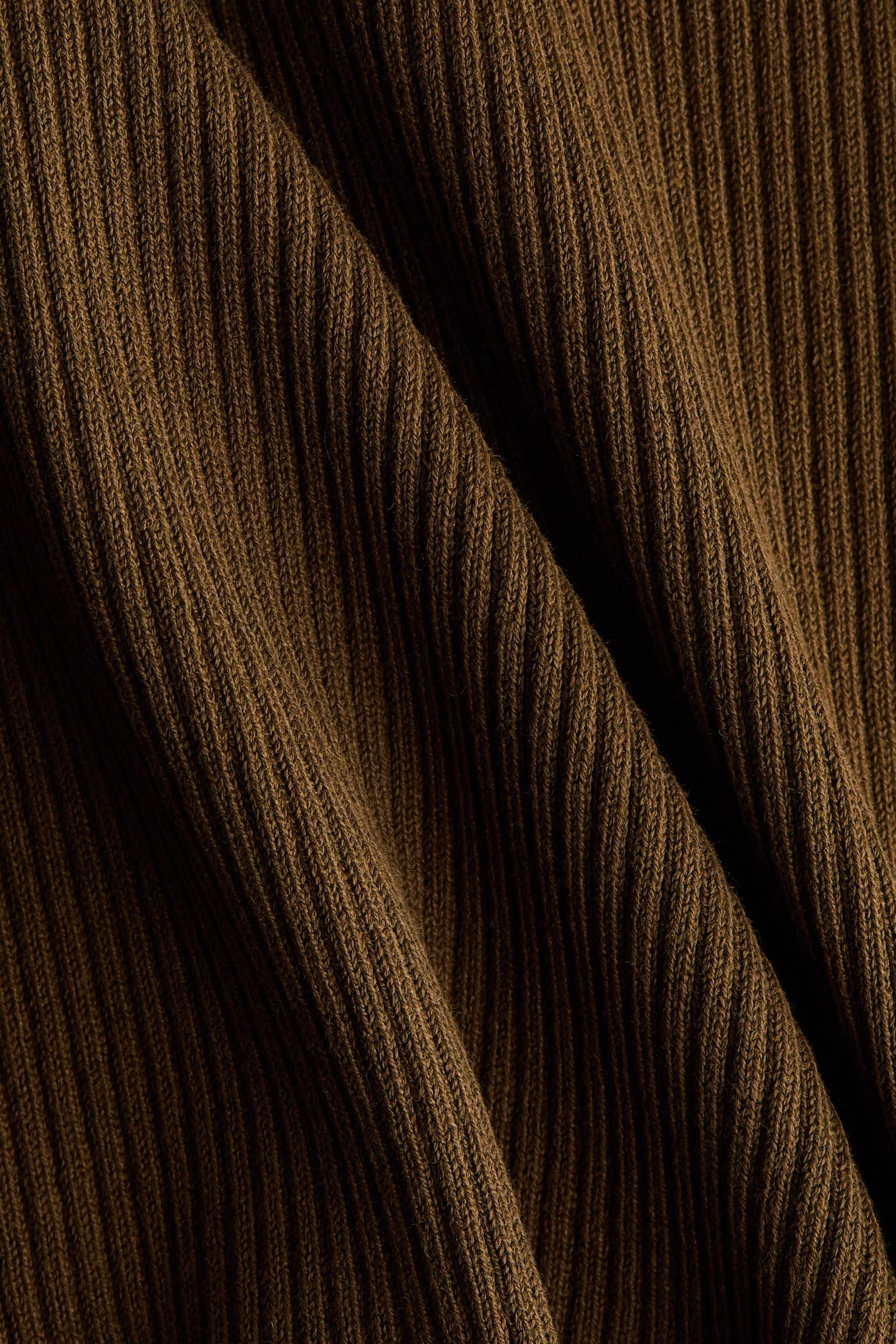 Rib-knit turtleneck top - Café oscuro/Crema - 7