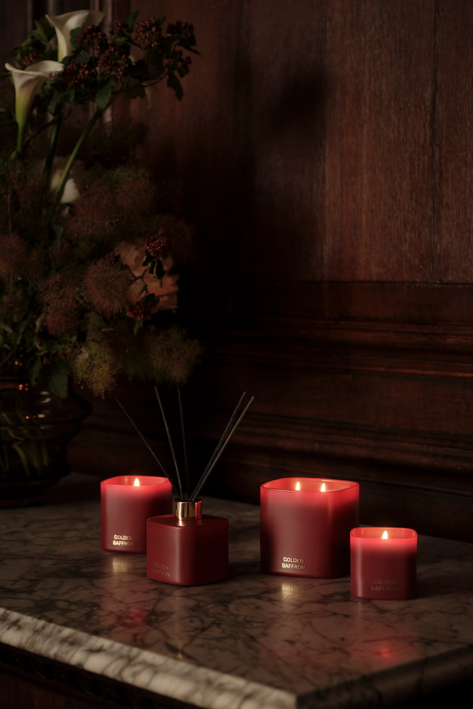 Scented Candle in Glass Holder - Golden Saffron/White Orchid - 4