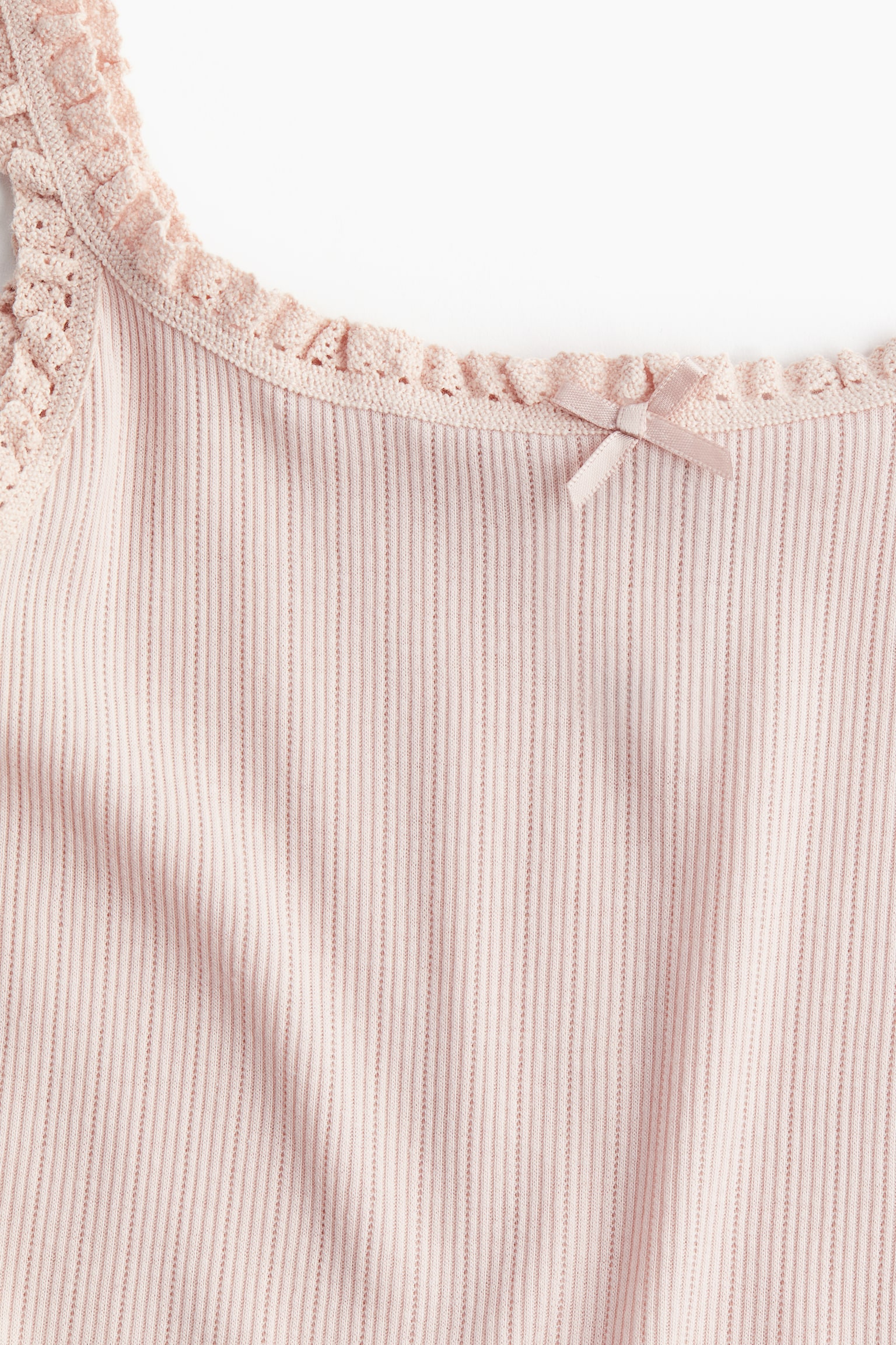 Lace-trimmed jersey strappy top - Light pink/Black/Striped/Cream/Floral/Light dusty pink/Floral/Light purple - 2