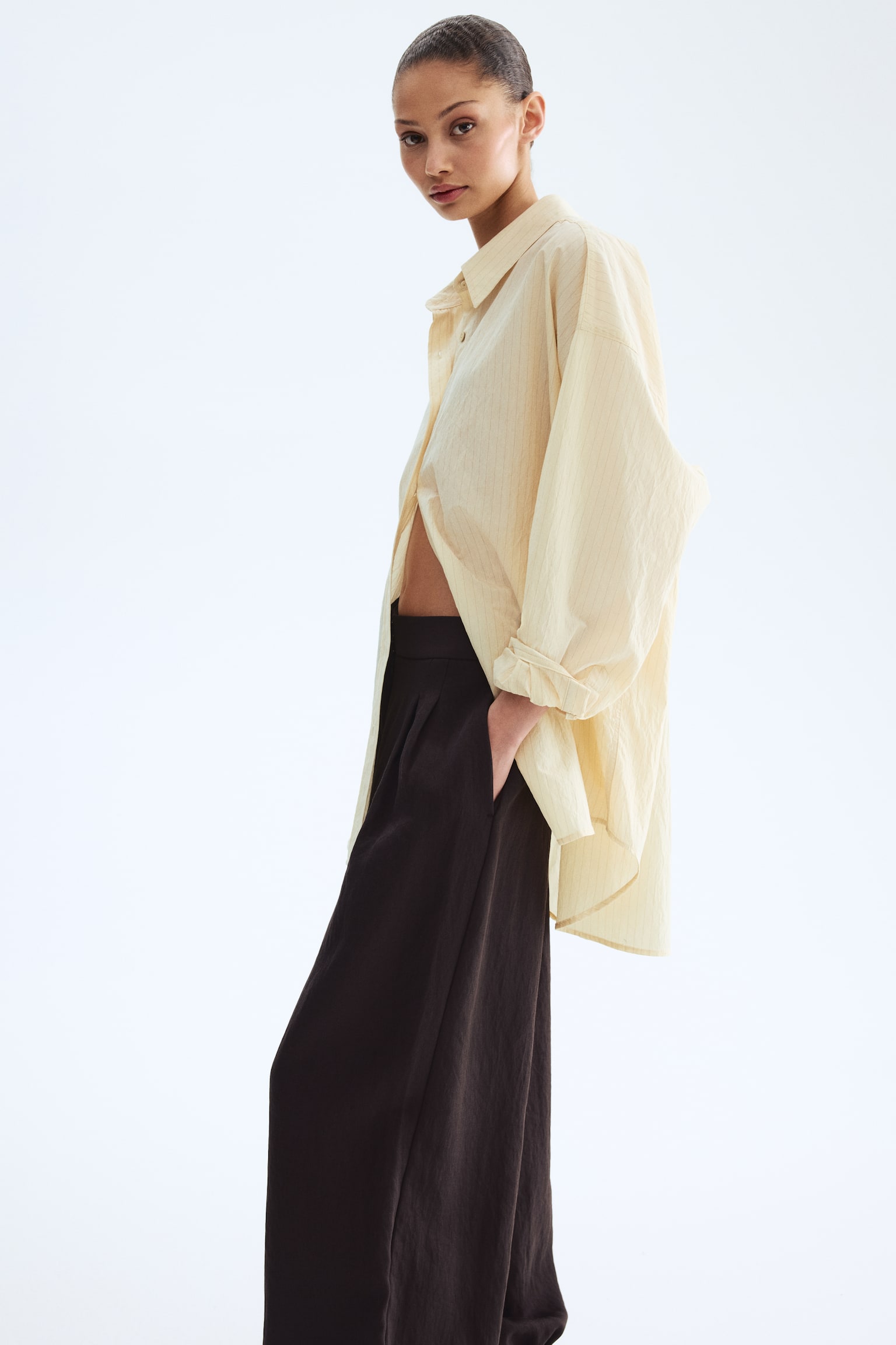 Quần dài dệt chéo ống bóng bay - Màu nâu đậm/Màu be đậm/Màu đen - 4