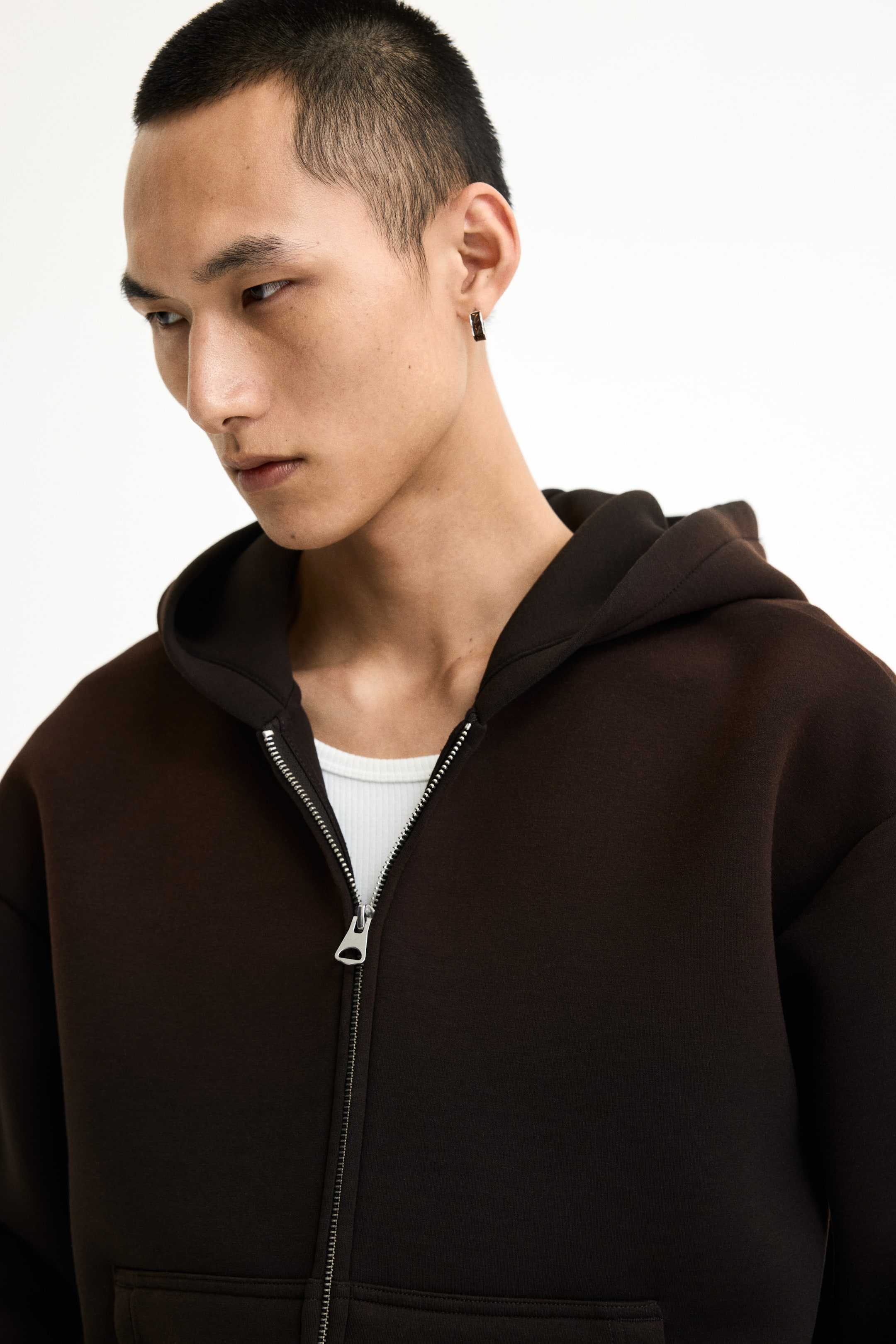 Мужские куртки H&M Relaxed-Fit Boxy Scuba Hooded Jacket — фото 4