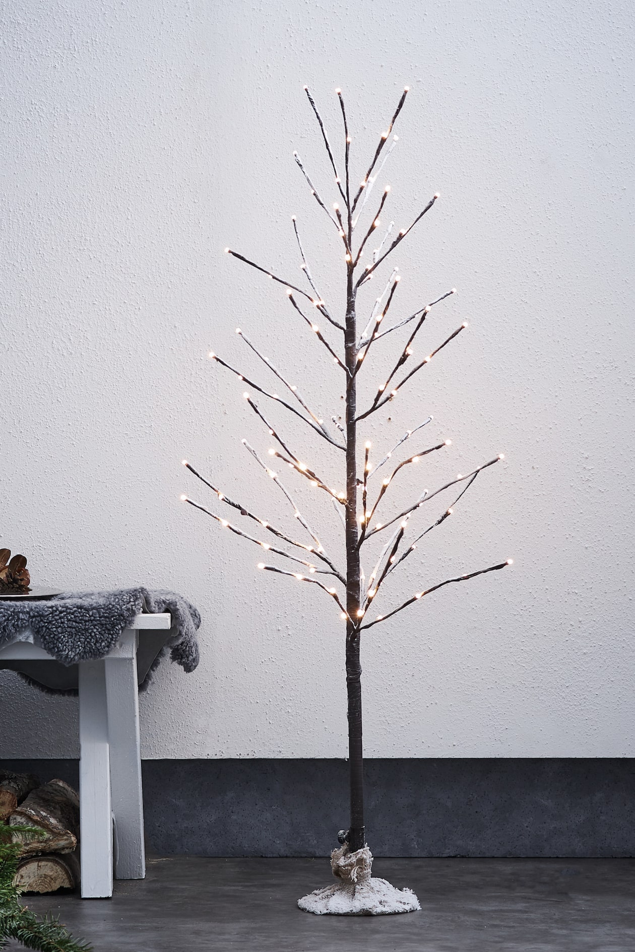 Albero di Natale marrone antico 200 cm brinato e pigne 300 led