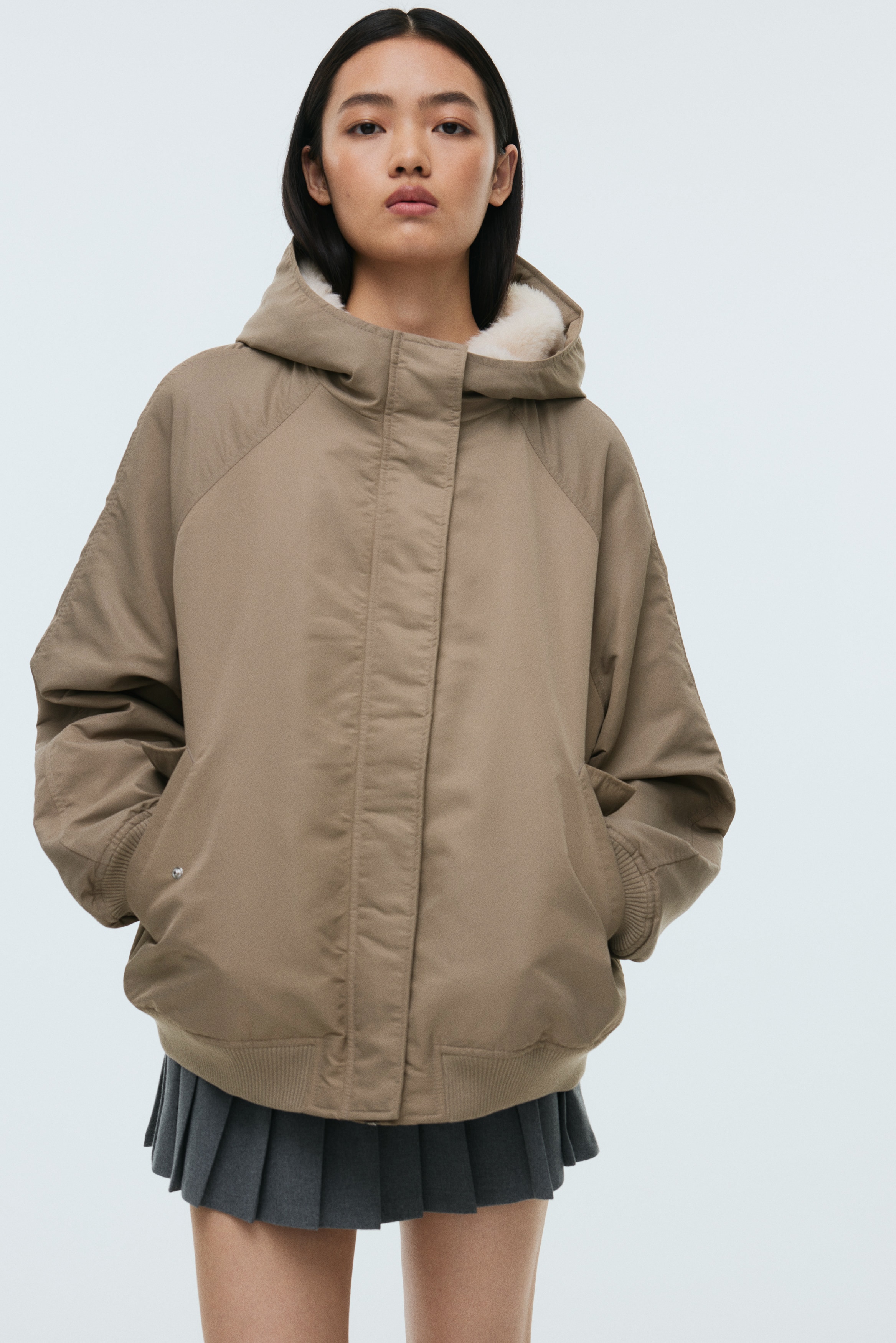 オーバーサイズフライトジャケット - ベージュ - レディース