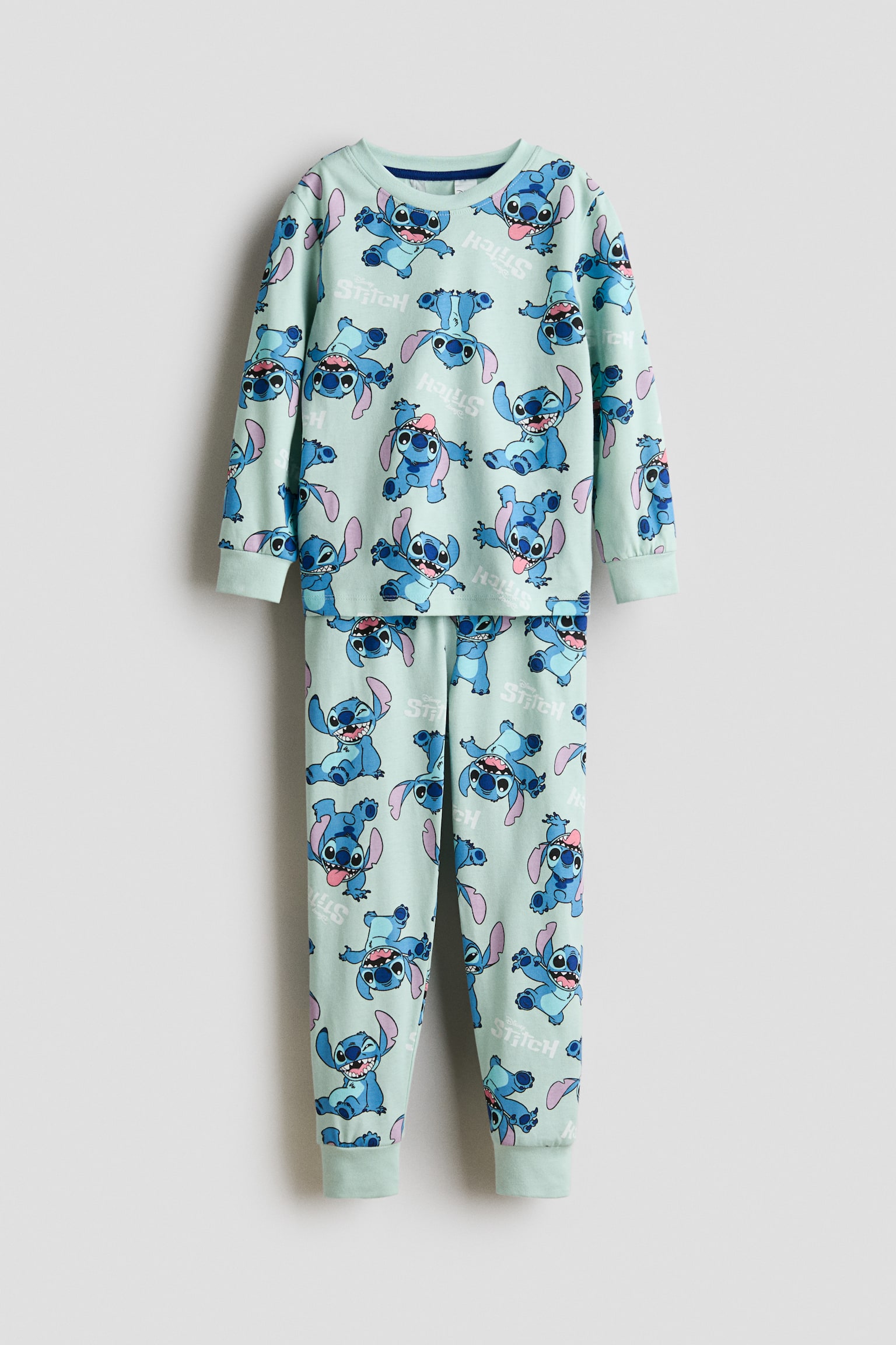 Printed cotton pyjamas - Mint green/Lilo & Stitch/Light blue/Bluey
