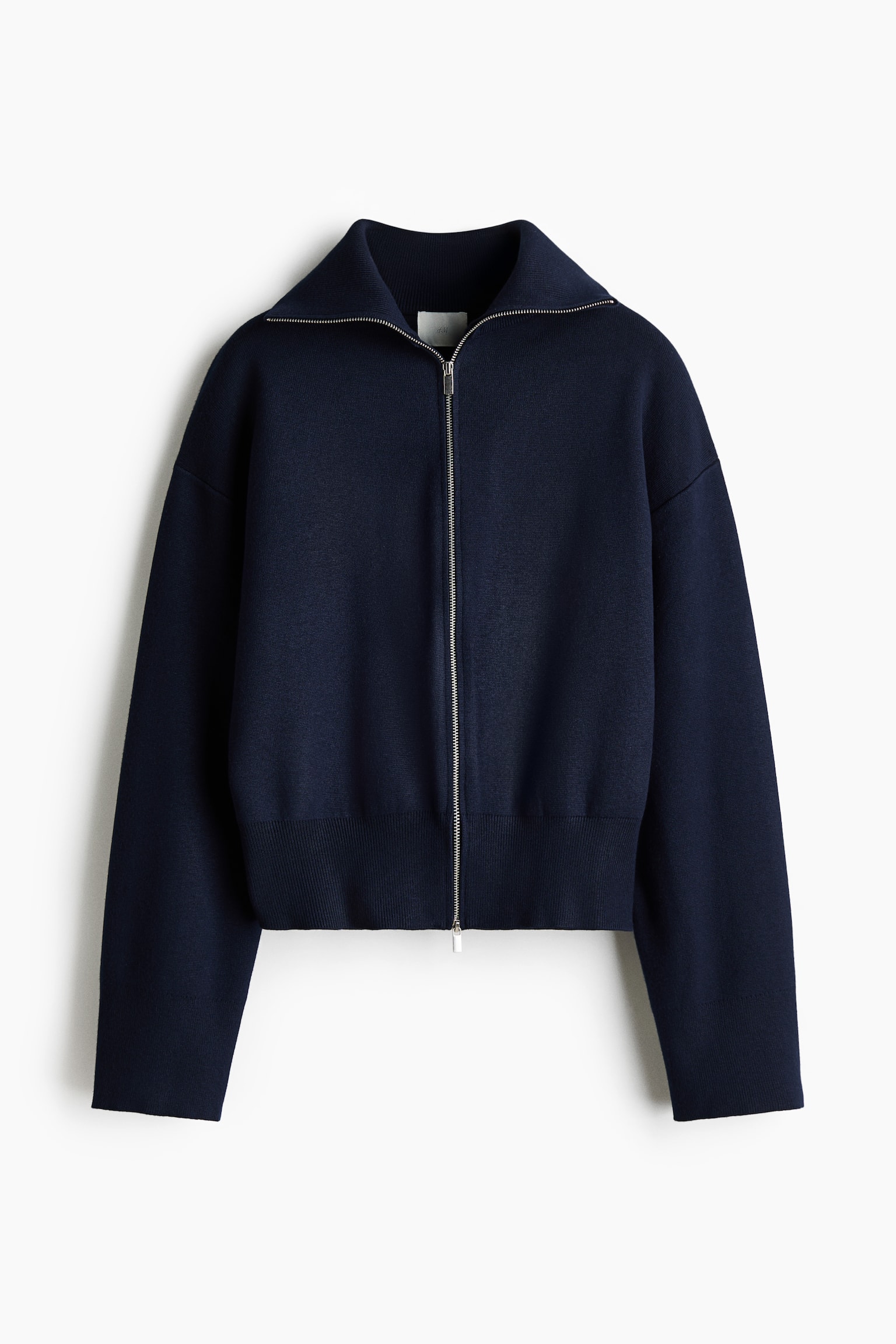 Женский кардиган H&M Cardigan with Zipper, цвет: Тёмно-синий — фото 1