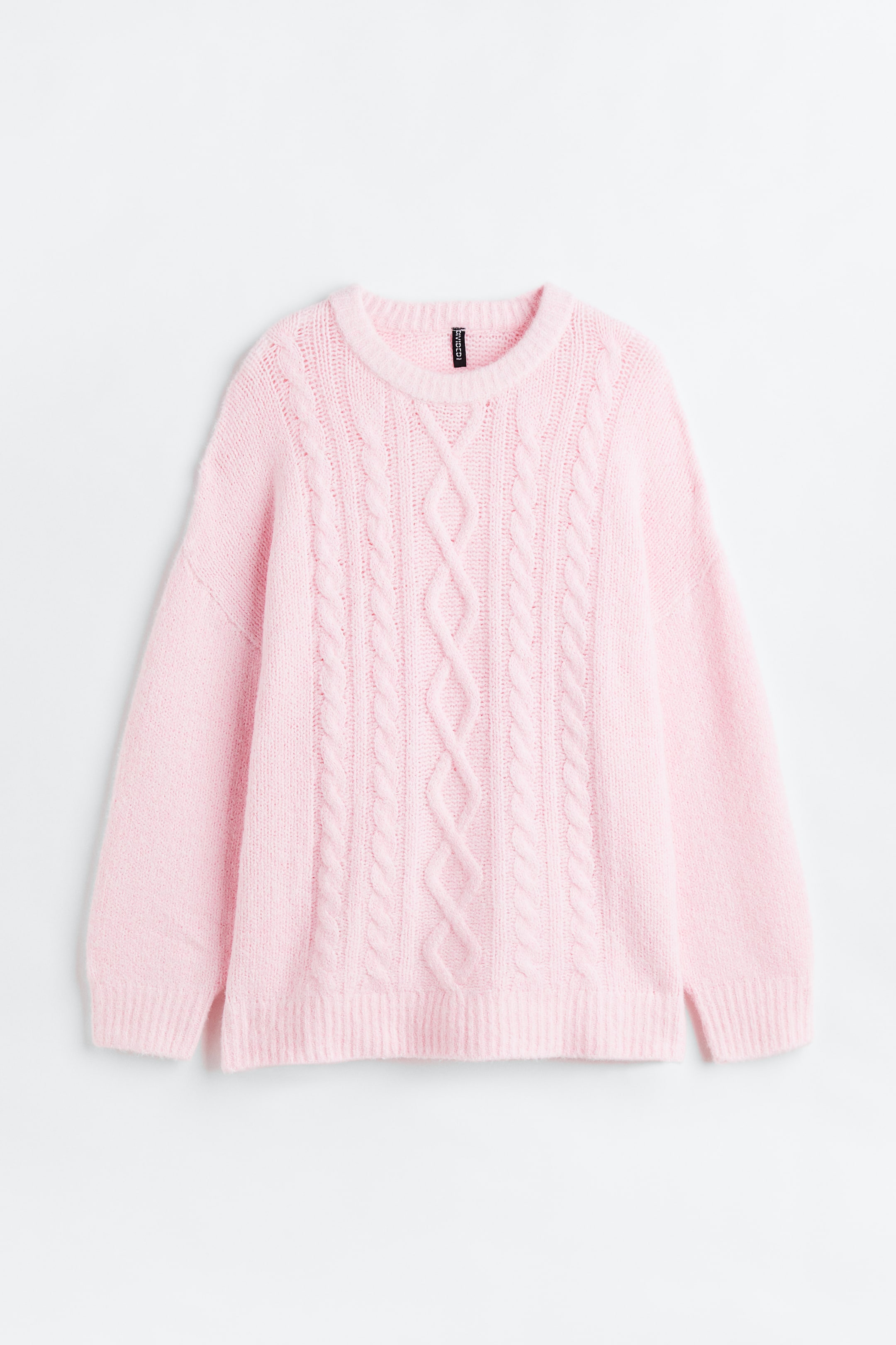 H&M+ Oversized Cable-knit Sweater - Round Neck - Long sleeve - Light ...