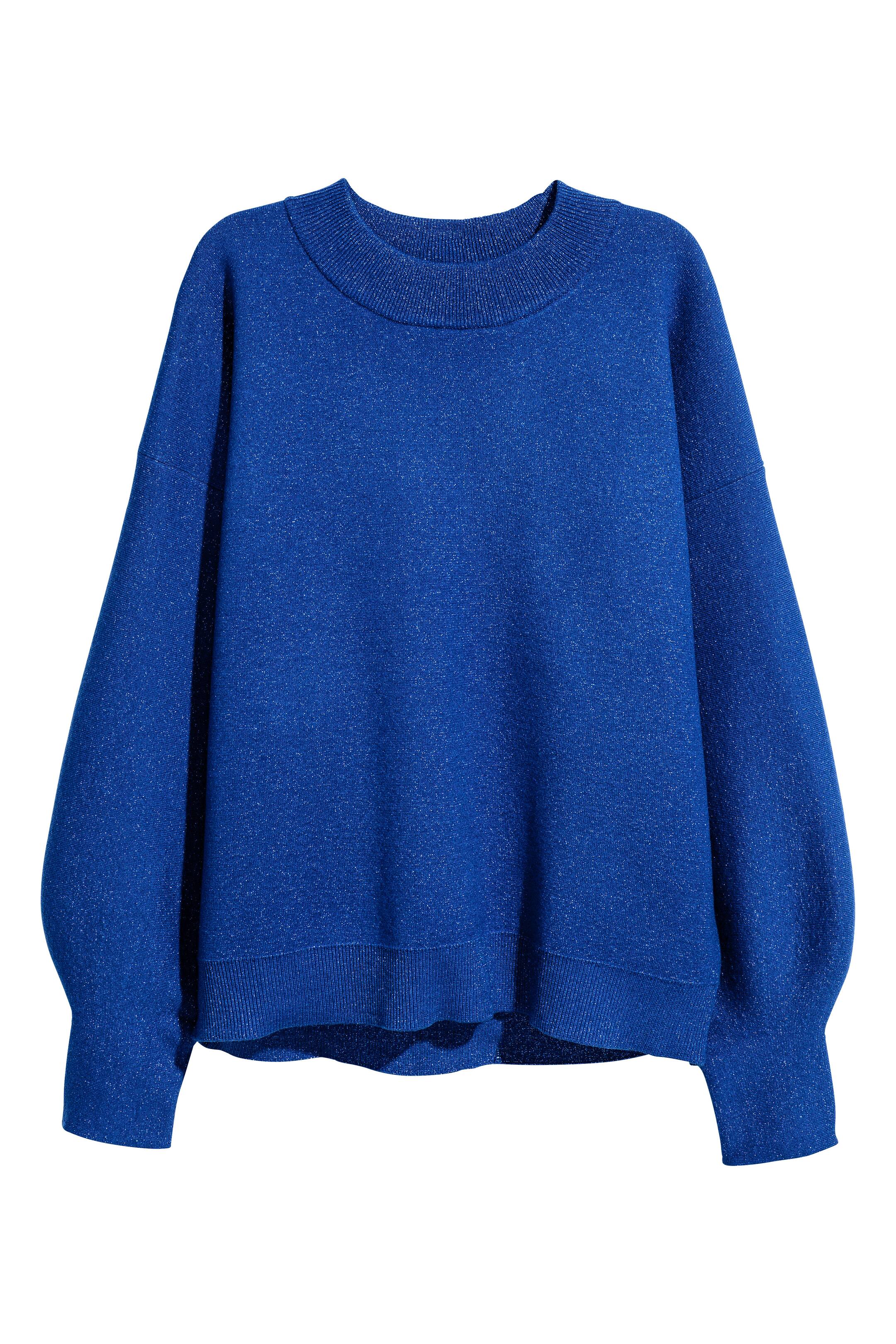 View larger image: Fine-knit jumper - Dark blue/Glitter - Ladies | H&M GB 1