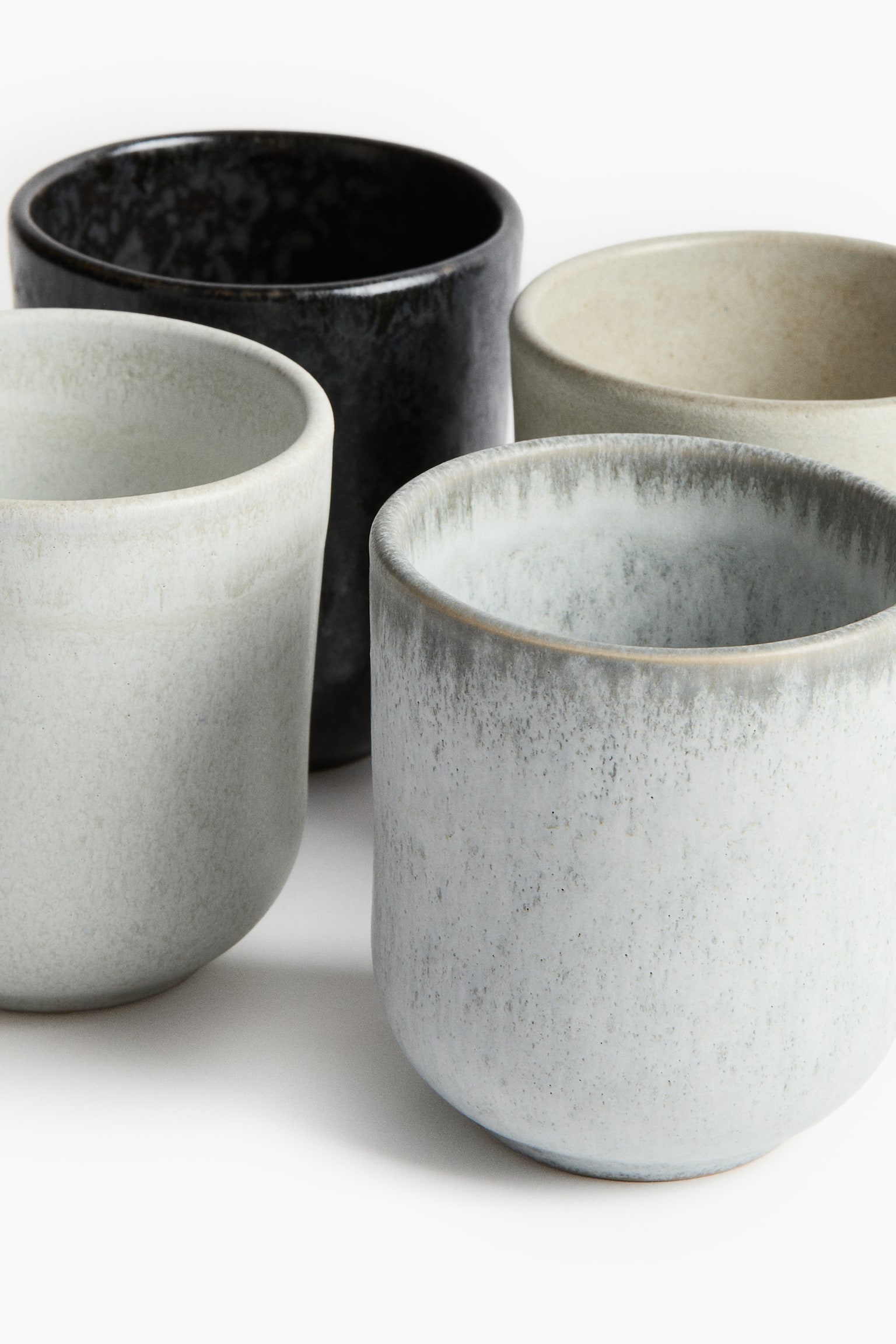 4-pack stoneware mugs - Light grey/Beige/Dark green - 2