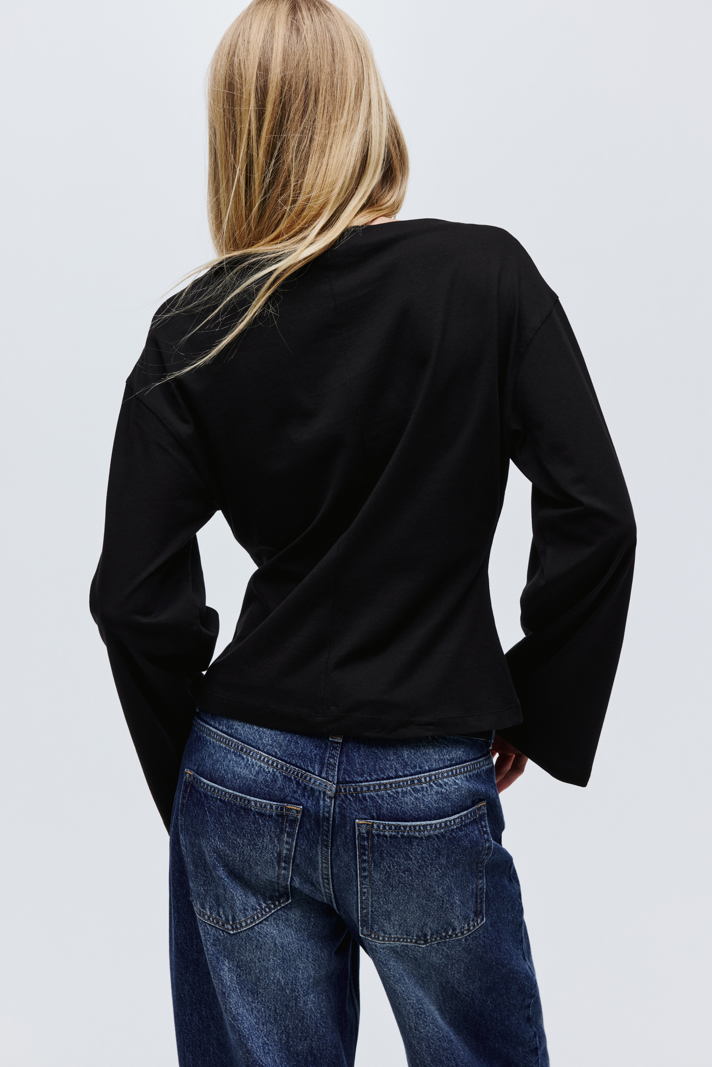 トップス m. Boat-Neck Cotton Top - Black - Ladies | H&M US