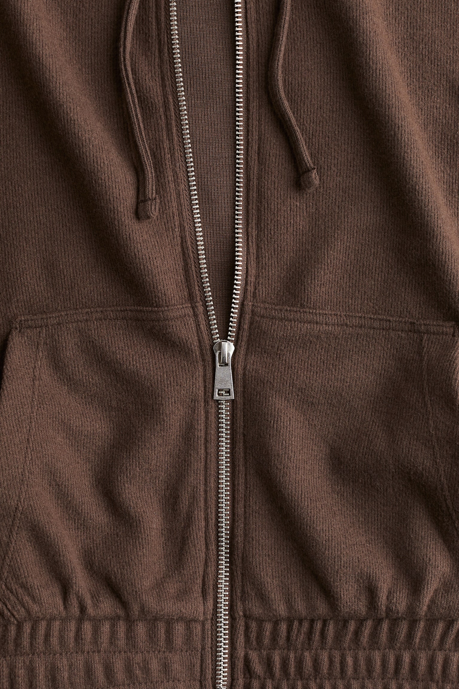 Jersey zip-through hoodie - Dark brown/Light grey marl/Black/Light dusty pink - 6