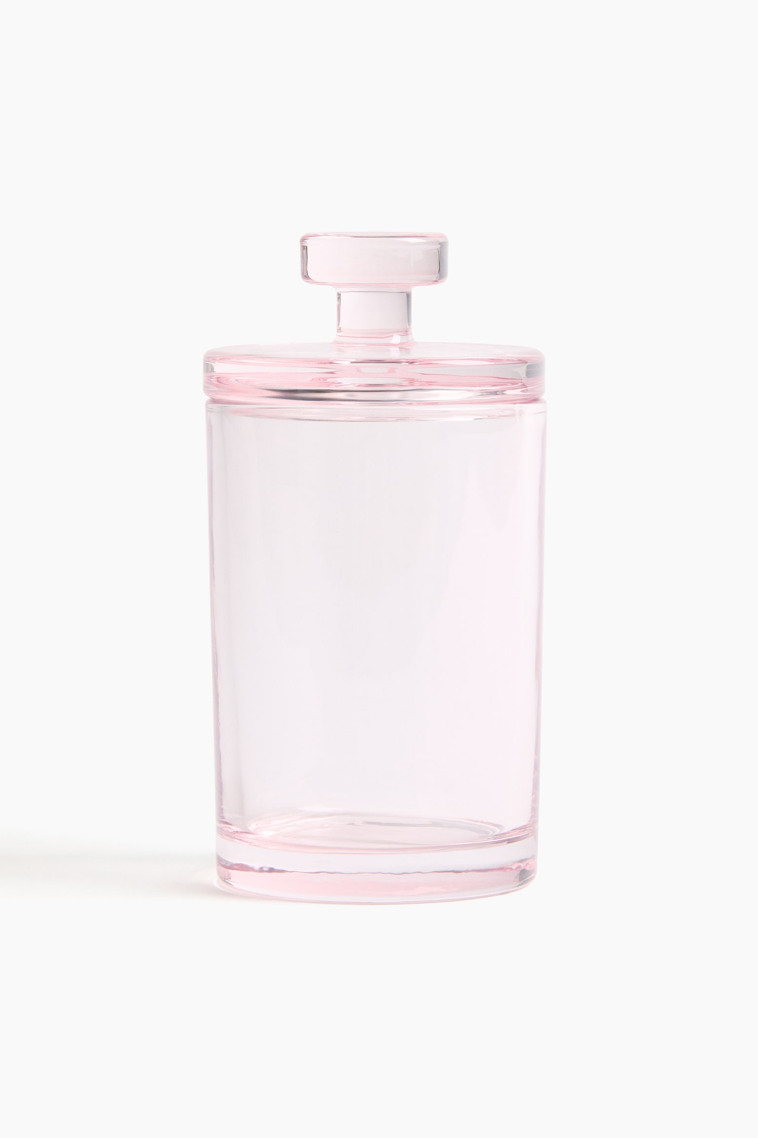 Kapaklı Dar Cam Kavanoz - Açık pembe