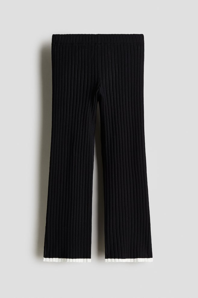 Geribde legging - Zwart/Roomwit/zwart gestreept/Lichtroze/rood gestreept - 1