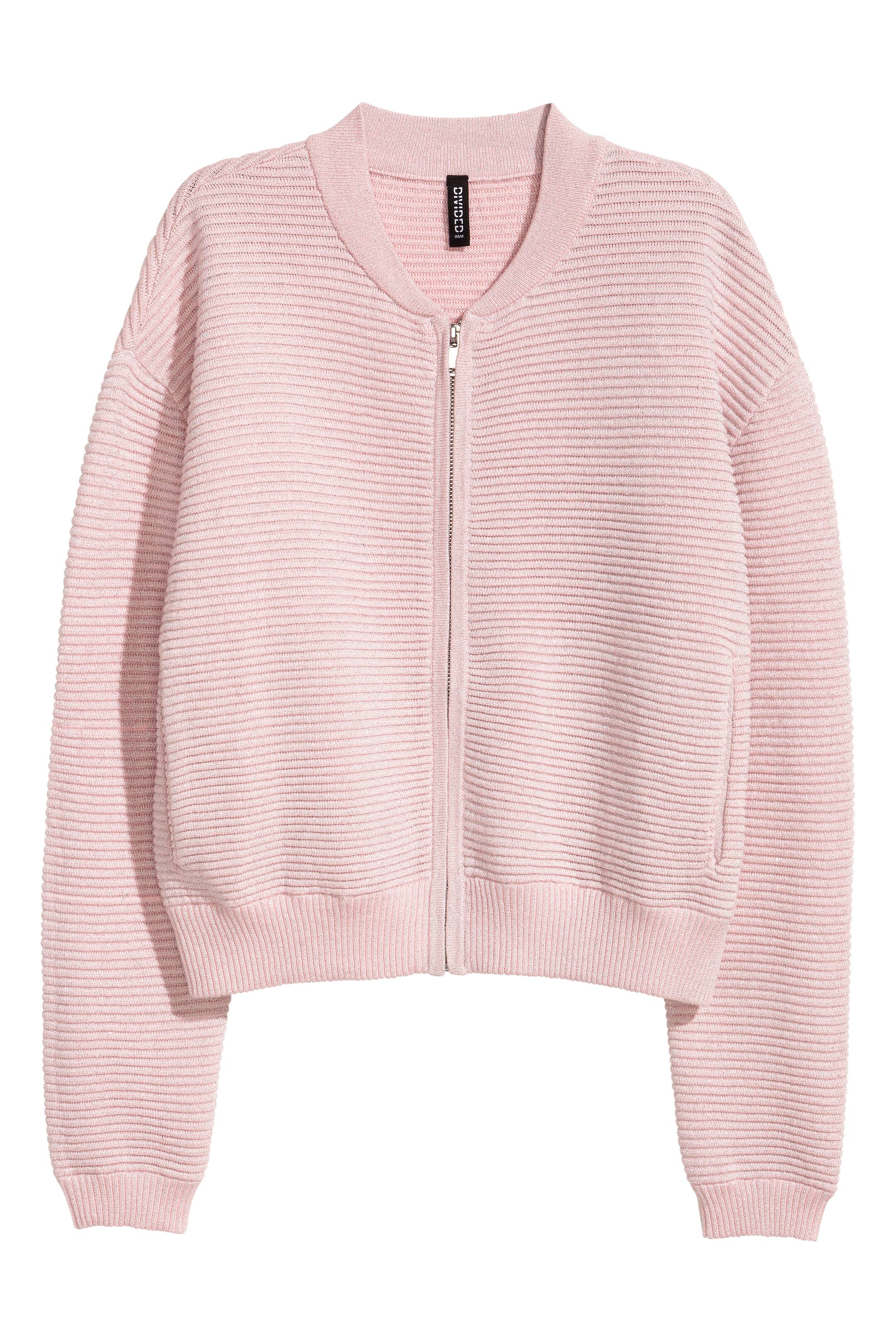 Näytä suurempi kuva: Kimaltava neuletakki - Vaaleanroosa - NAISET | H&M FI 1