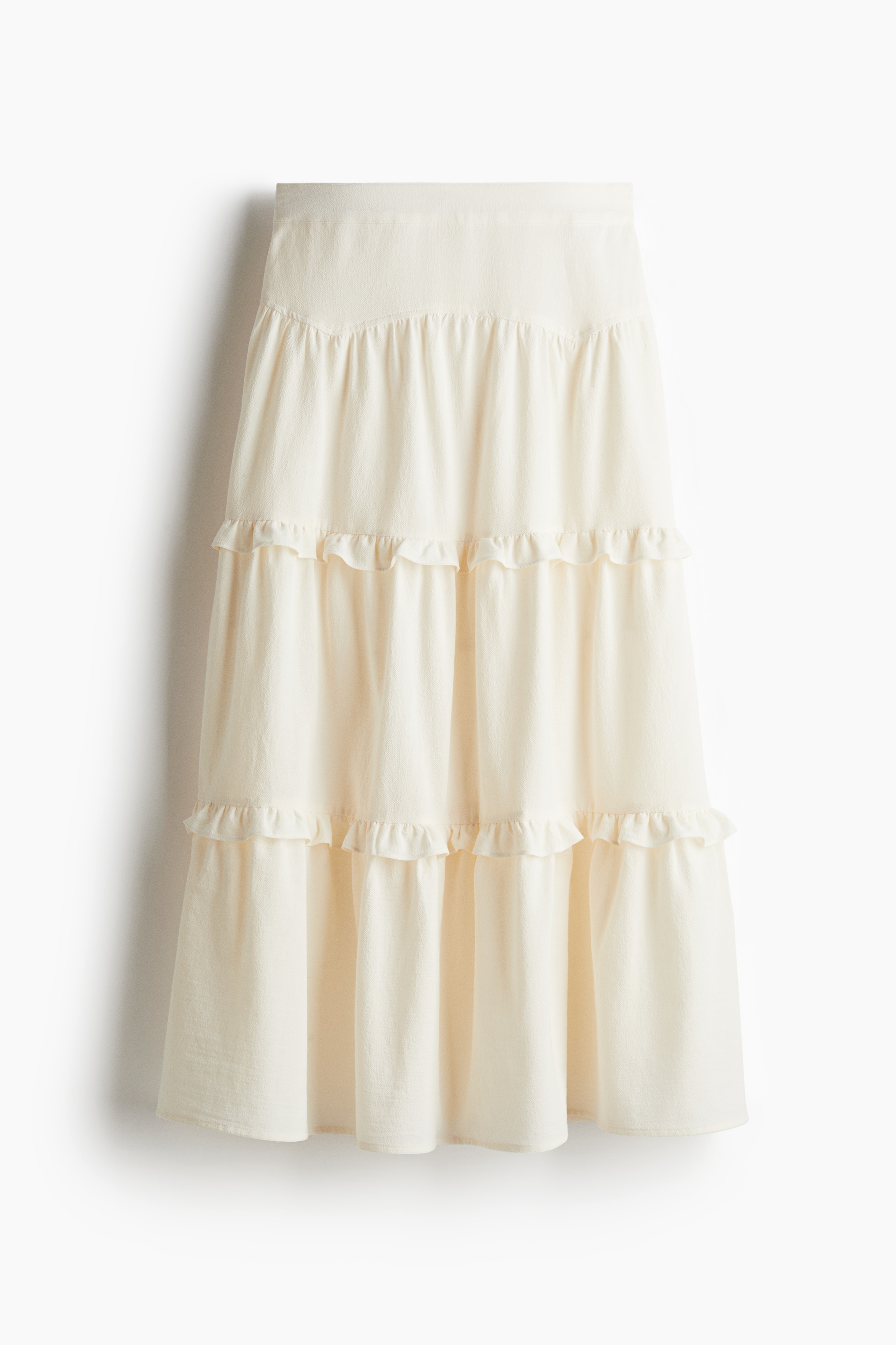 Tiered frill-trimmed skirt - Cream