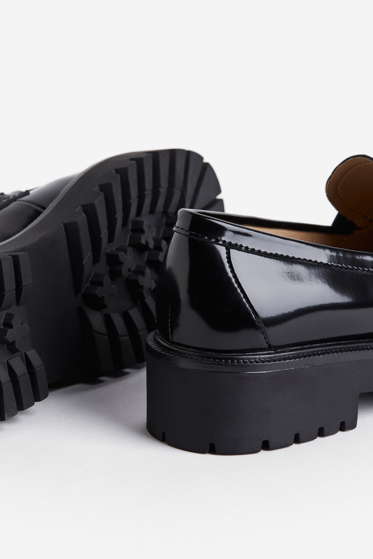 Leather Loafers - Black/Black - 2