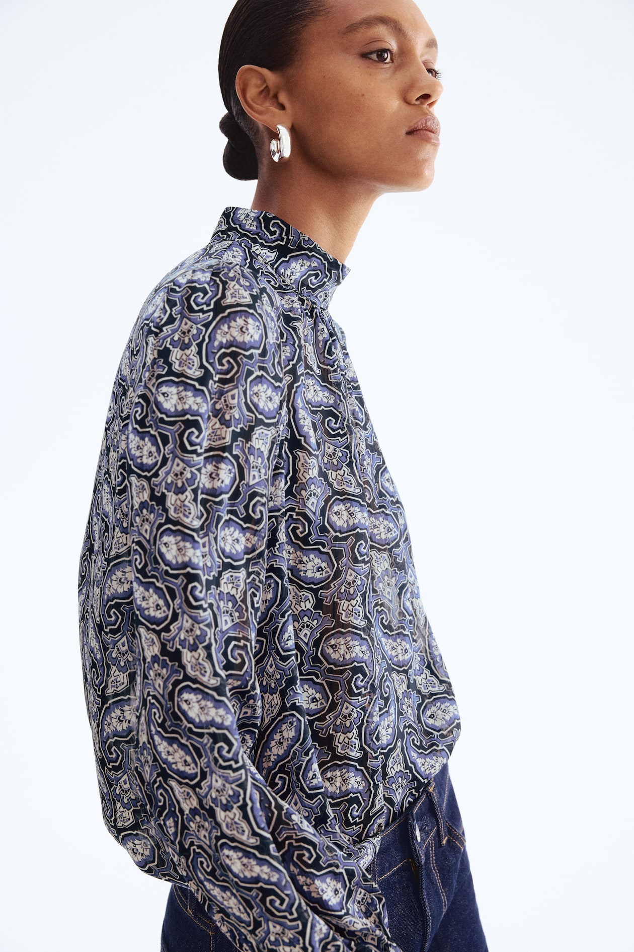 Stand-Up Collar Blouse
