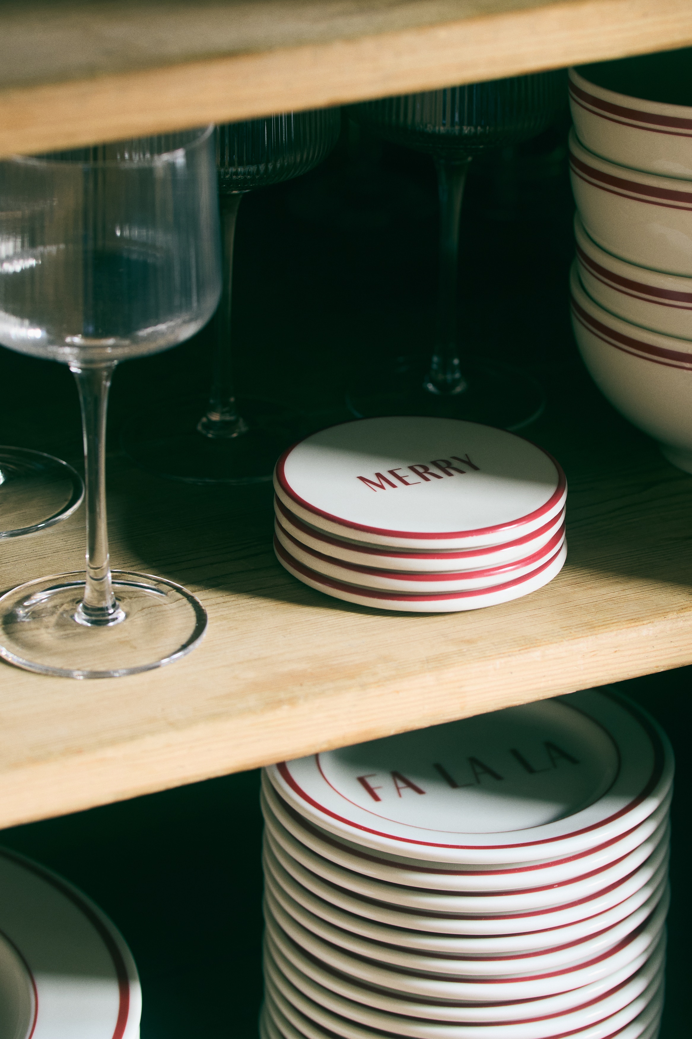 Pack de 4 posavasos de porcelana - Rojo/Merry