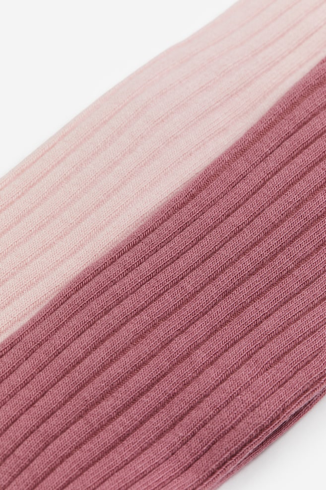 2-pak strømpebukser i finstrik - Mørk rosa/Lys rosa/Creme/Sort/Lysegrå/Naturhvid/Mørk rosa/Lys beige/dc/dc - 2
