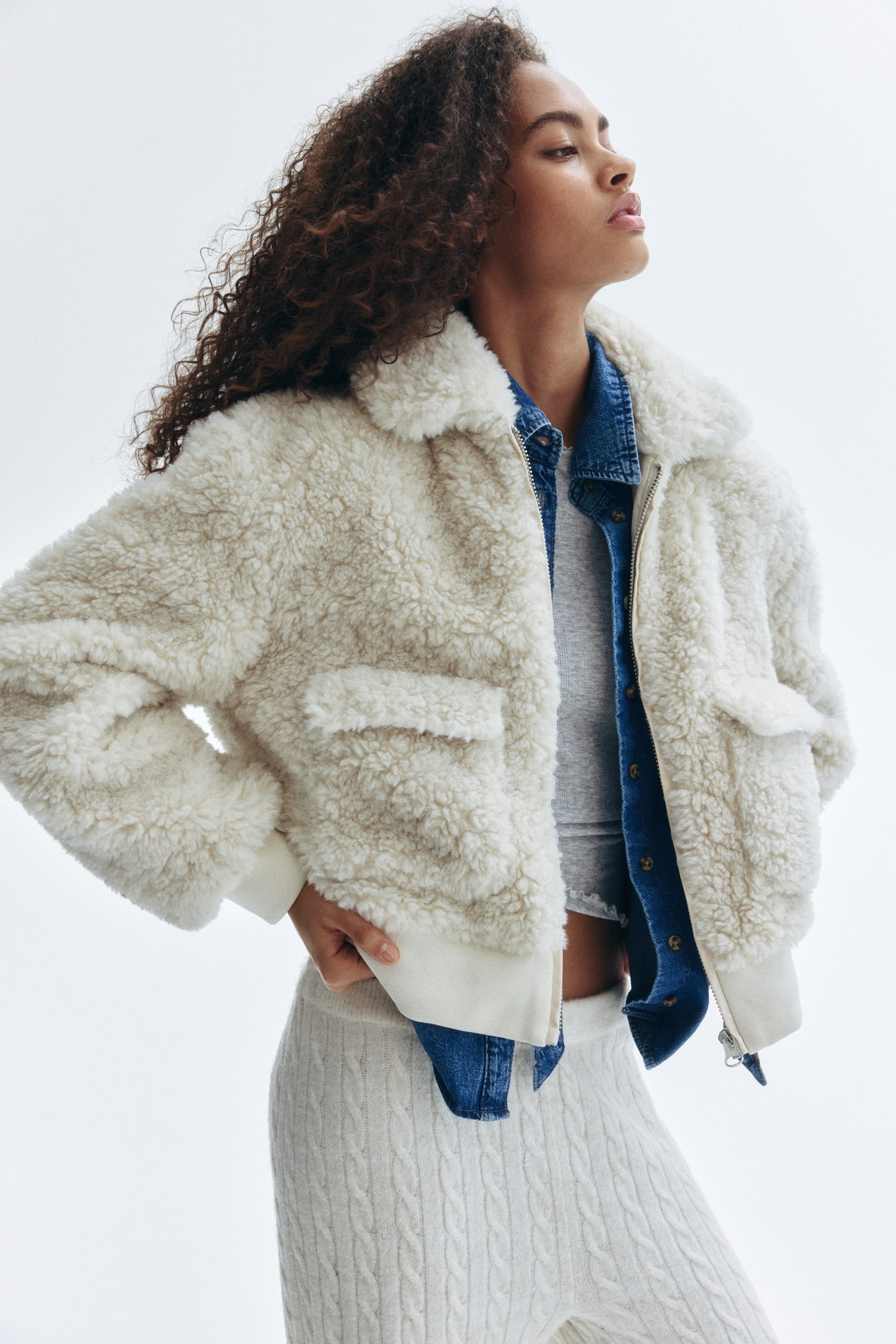 Grotere afbeelding bekijken: Fluffy jas - Lichtbeige - DAMES | H&M BE 1
