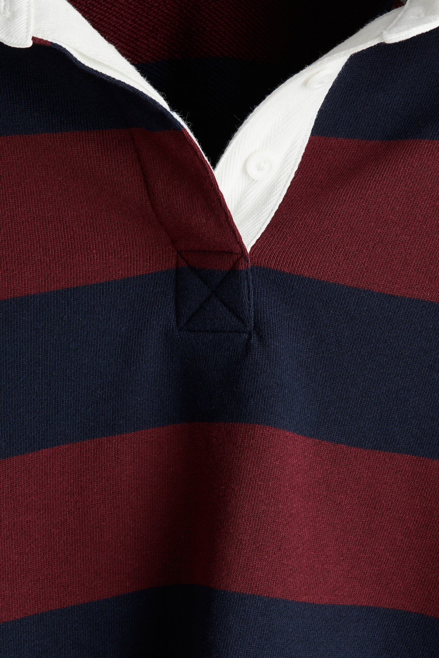 Áo rugby có mũ - Màu xanh tím than/Kẻ - 2