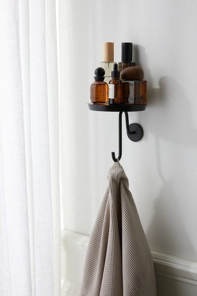 Shelf with hook - Black/Light beige - 2