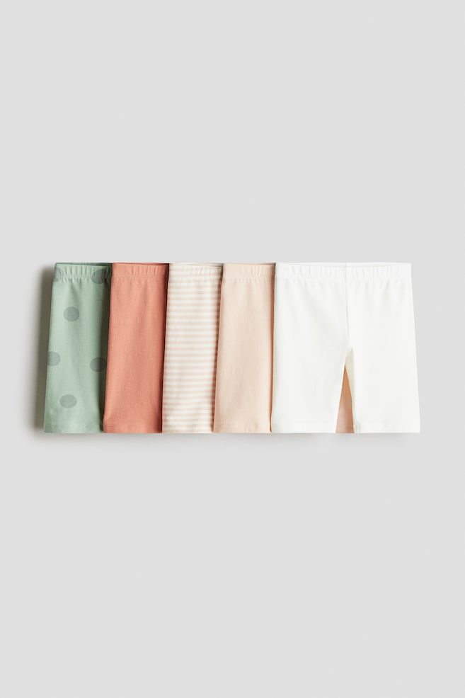 5-pack cotton cycling shorts - Green/Spotted/Grey/Hearts/Navy blue/Striped/Black/Light pink/Pink/Dark red/Dark pink/Orange/Leopard print - 1