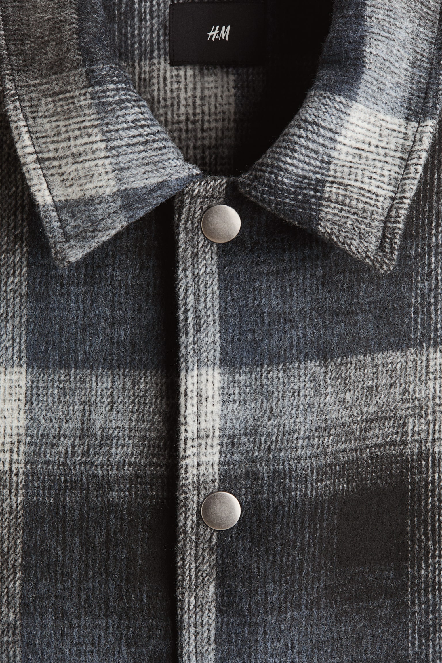 חולצת ז'קט Relaxed Fit - כחול כהה/משבצות - 6