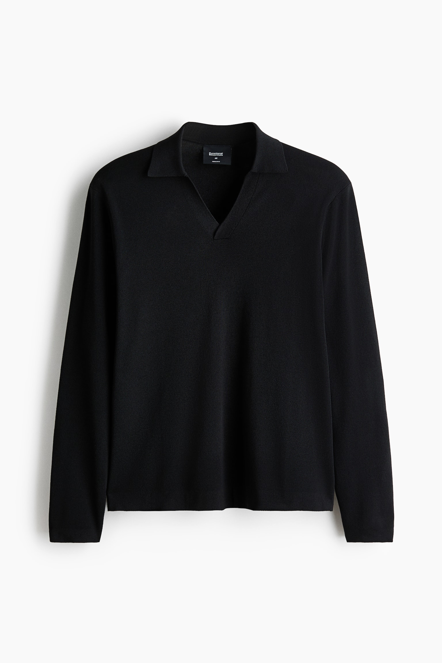 Pletený top s límečkem Cooling Regular Fit - Černá/Béžová