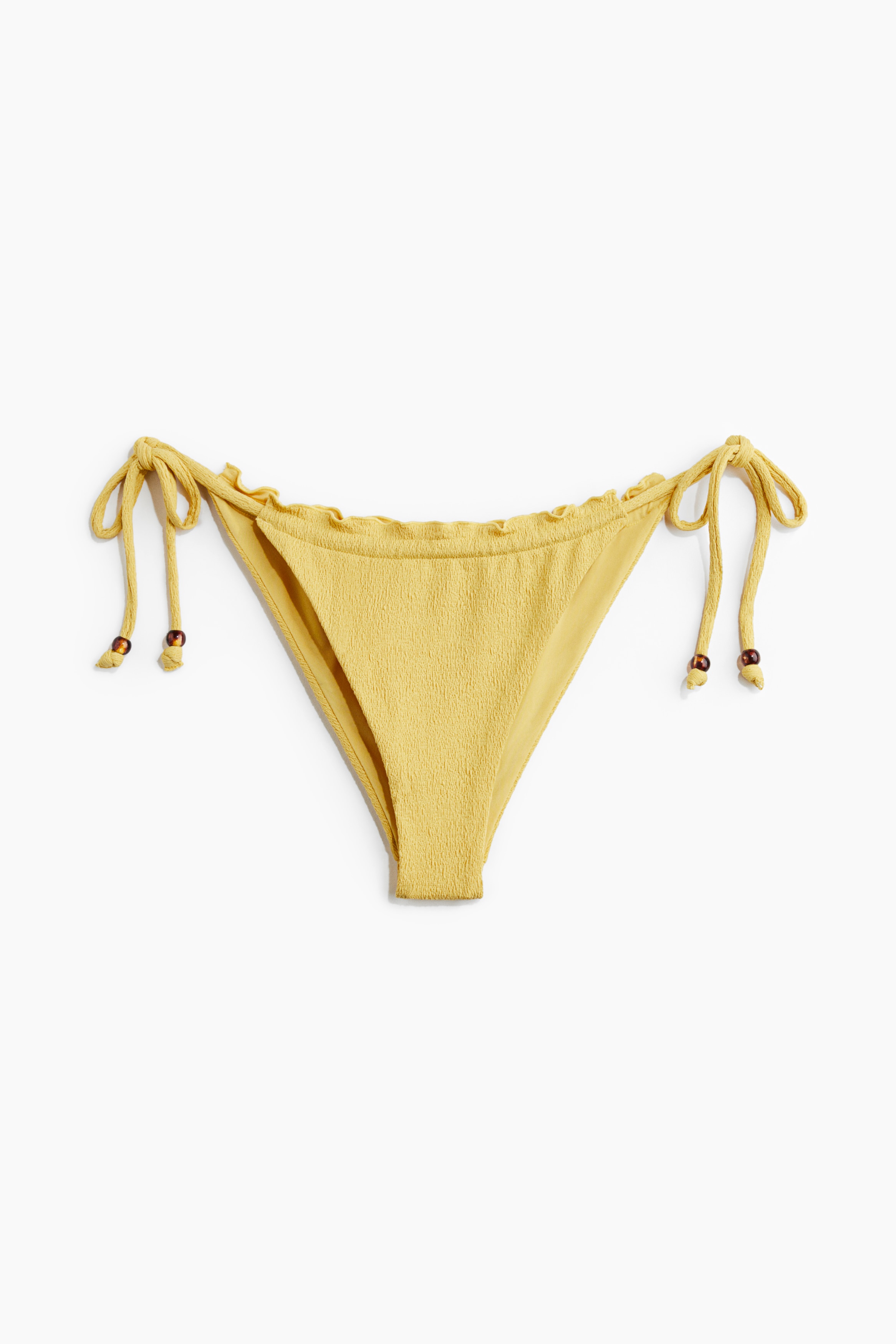 Bragas de bikini con lazos - Amarillo/Negro/Flores blancas
