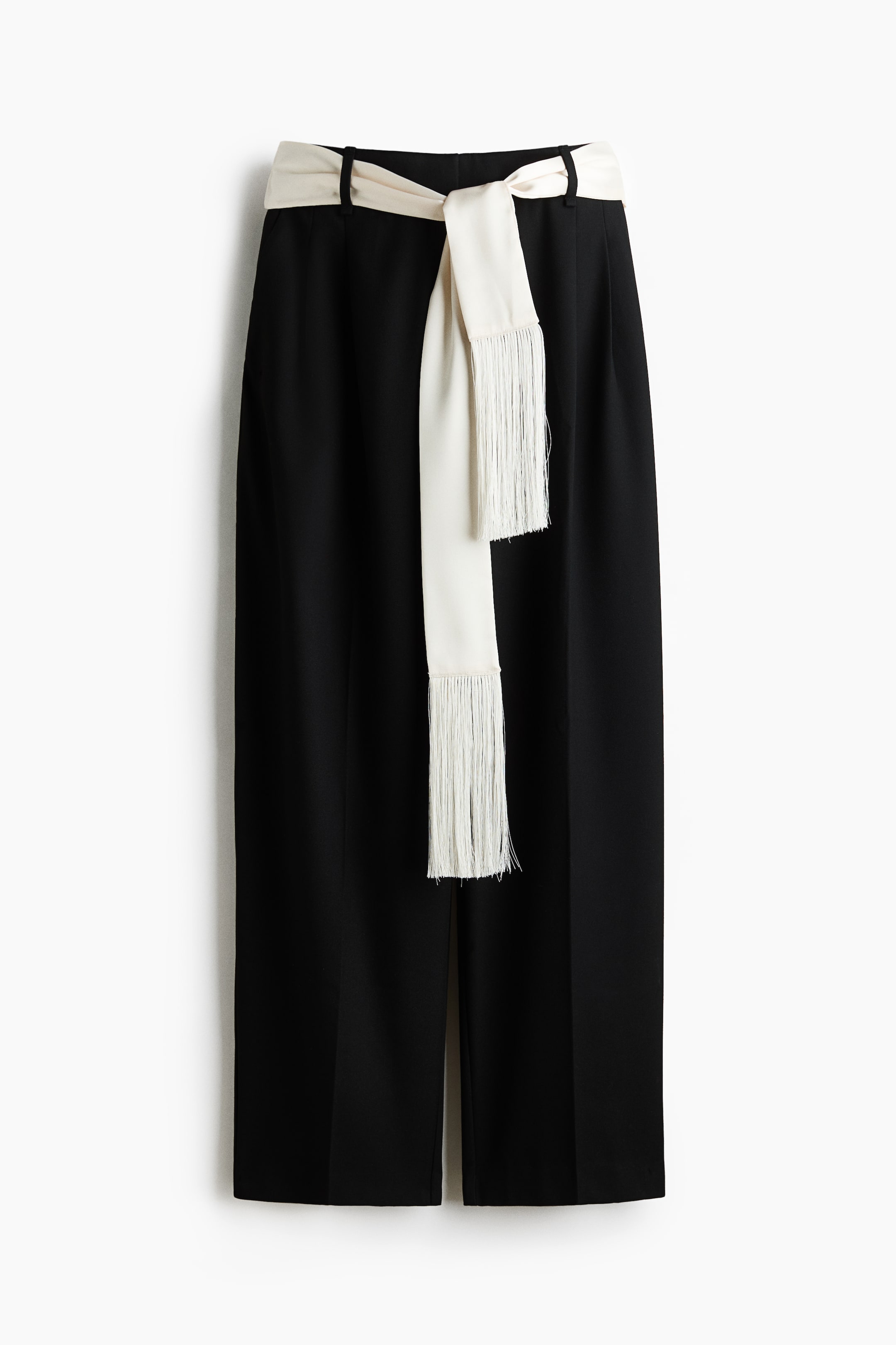 View larger image: Tie-belt barrel trousers - Black - Ladies | H&M 1