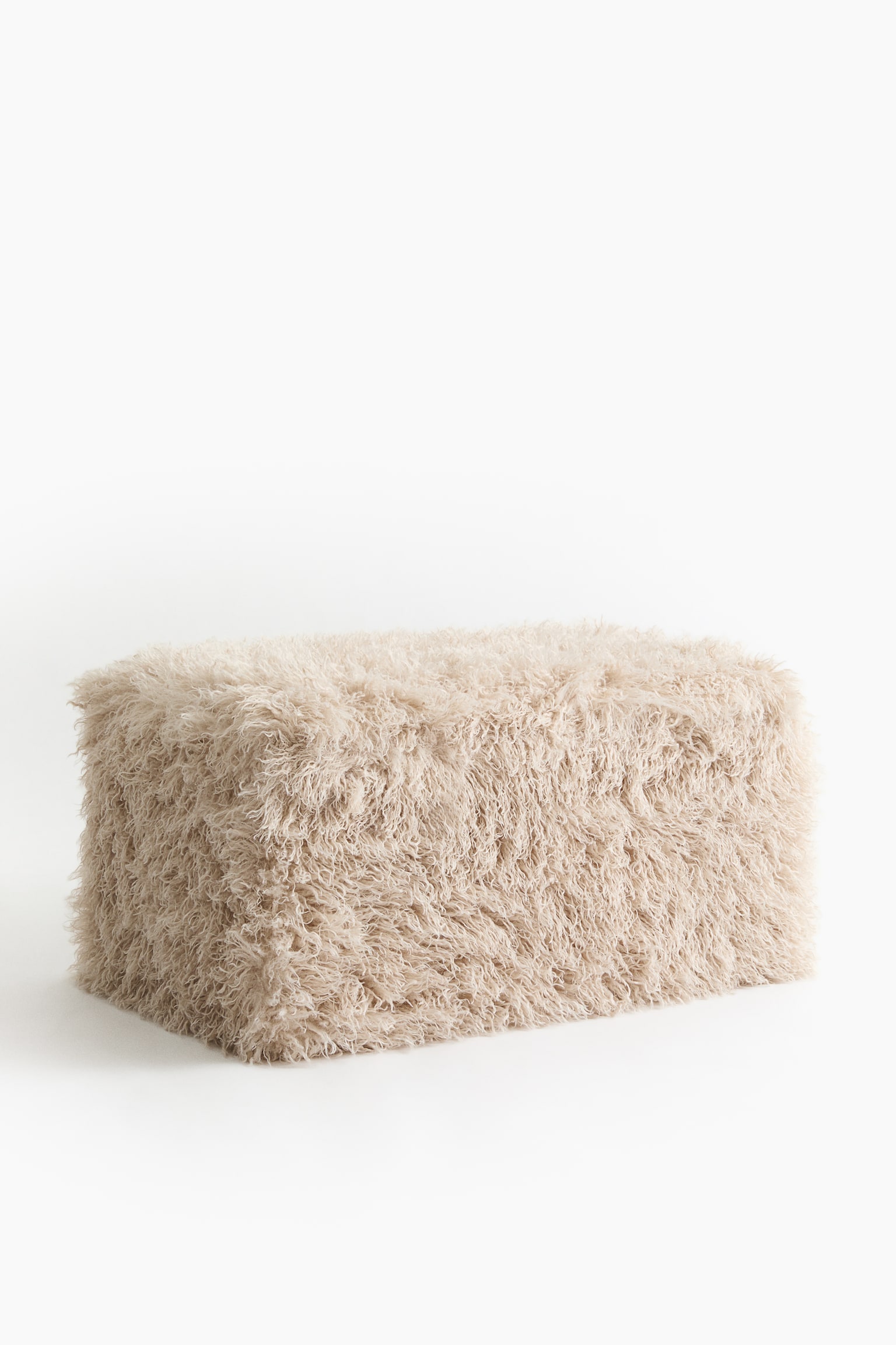 Pouf peloso - Beige chiaro