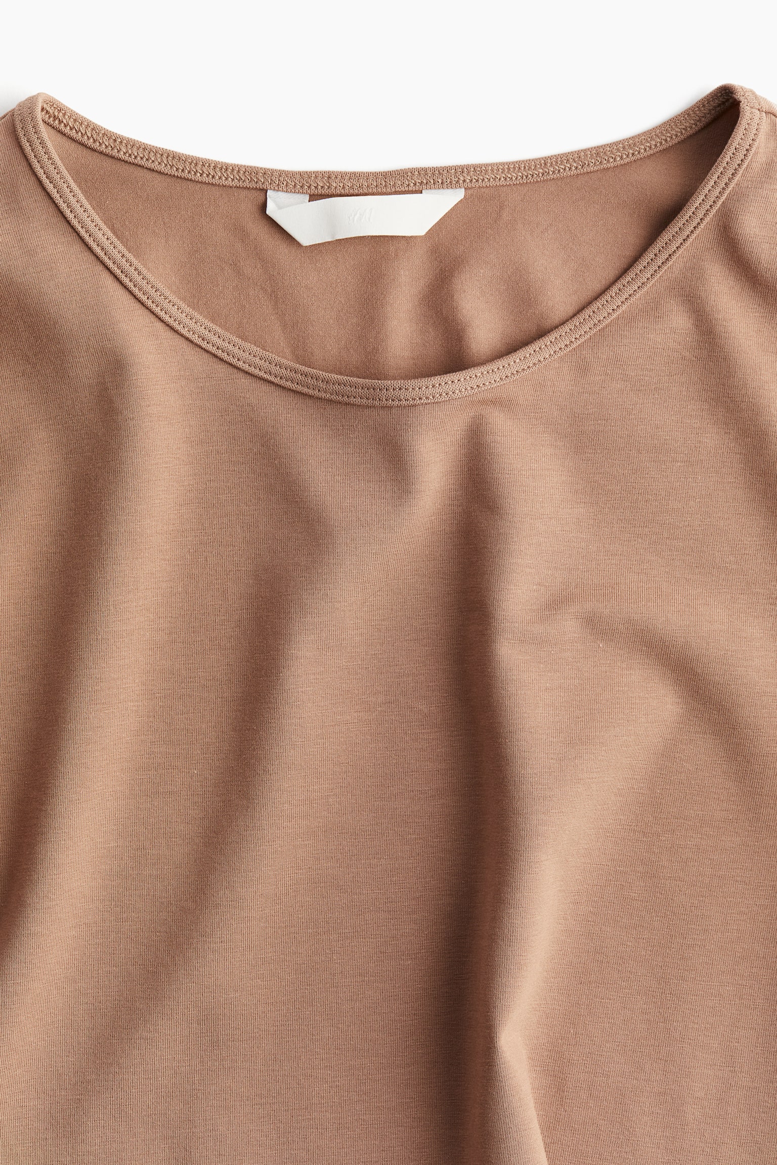 Cotton T-shirt - Dark beige/Powder pink - 5